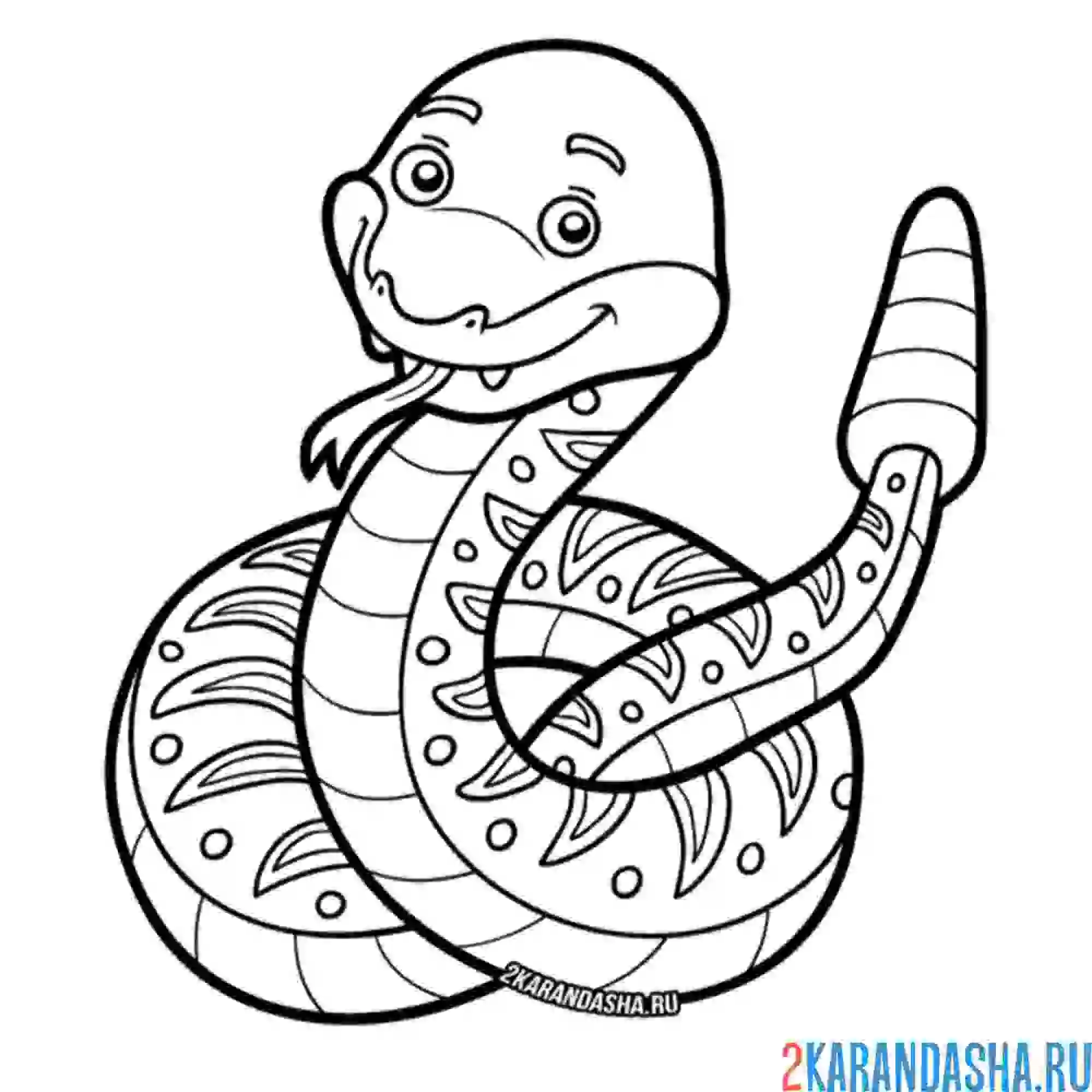 Раскраска гремучая змея