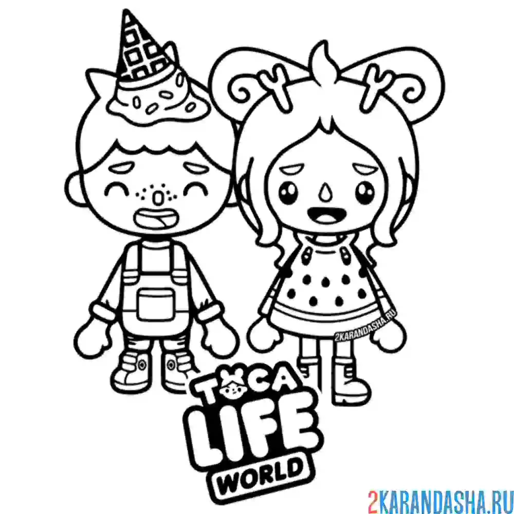 Раскраска мальчик и девочка тока бока