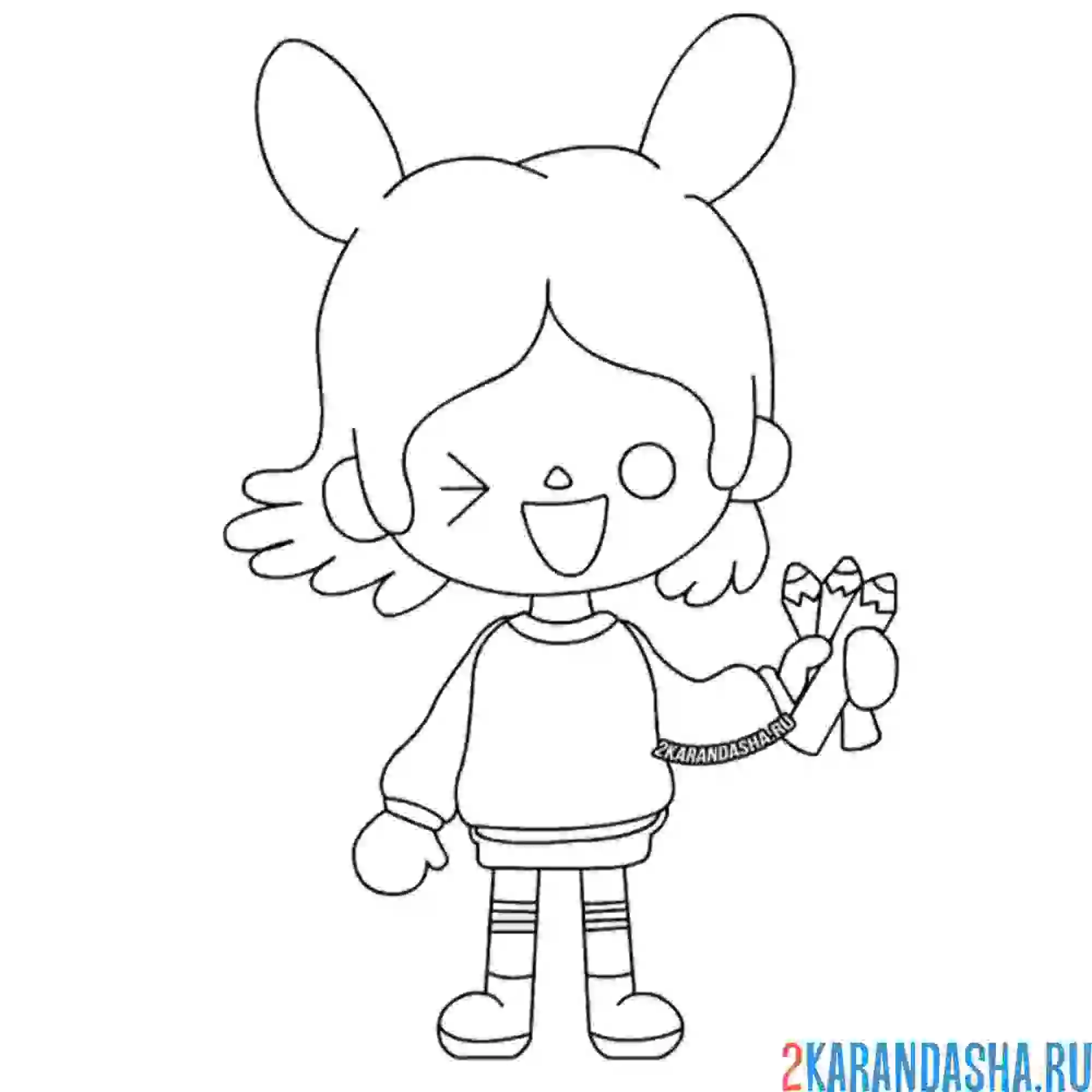 Раскраска toca boca персонаж рисует