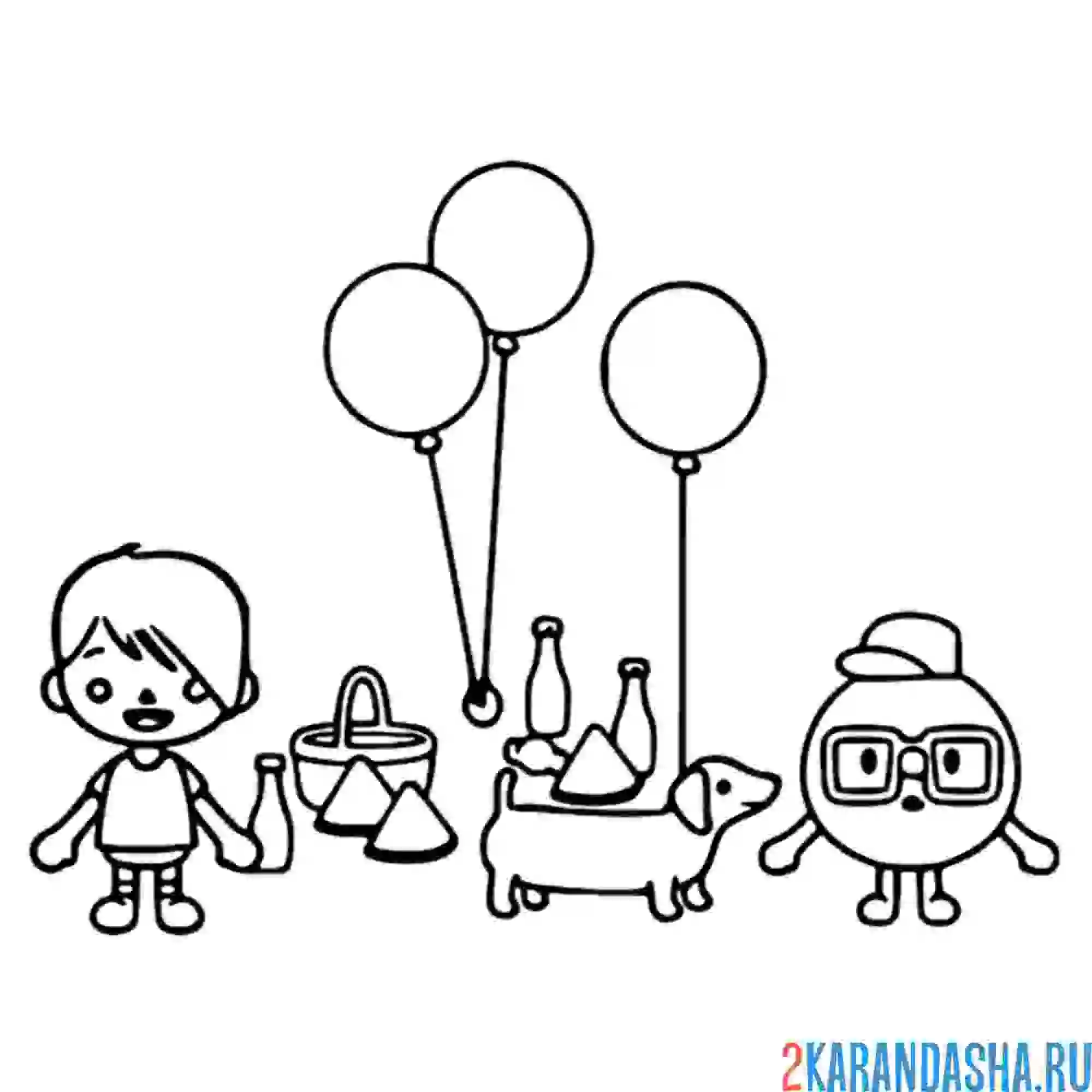 Раскраска тока бока вечеринка