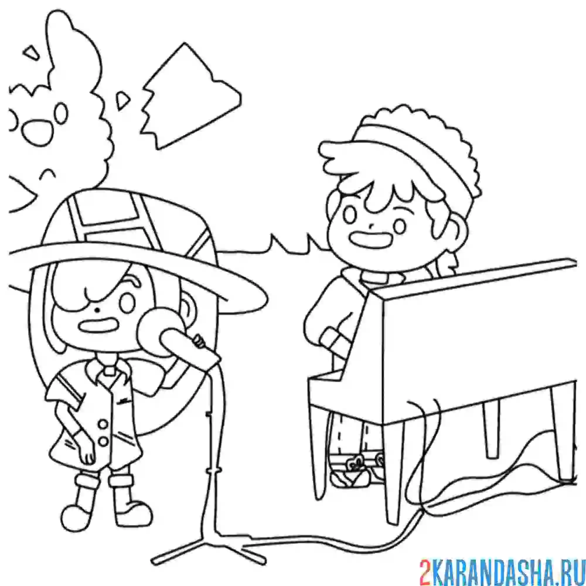 Раскраска тока бока караоке