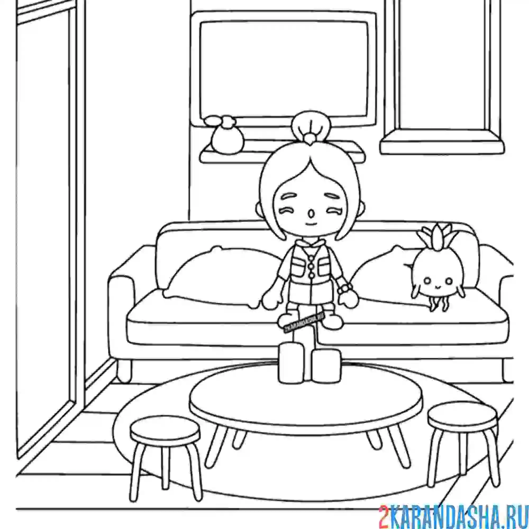 Раскраска toca boca гостиная комната