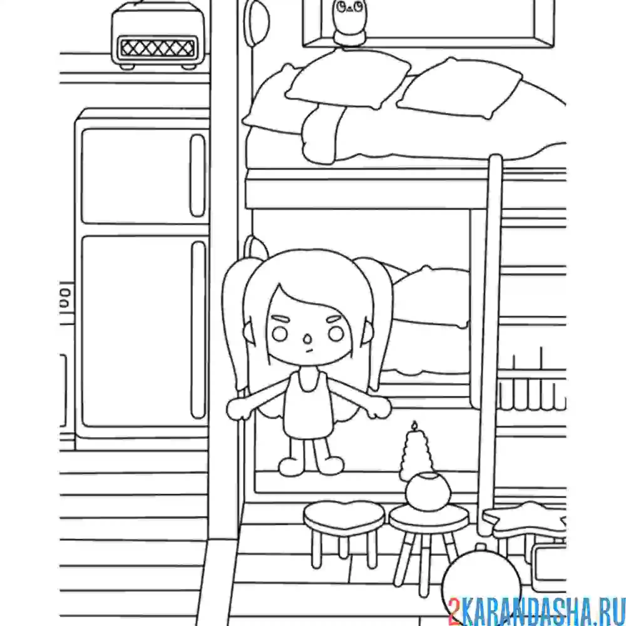 Раскраска toca boca life world детская комната