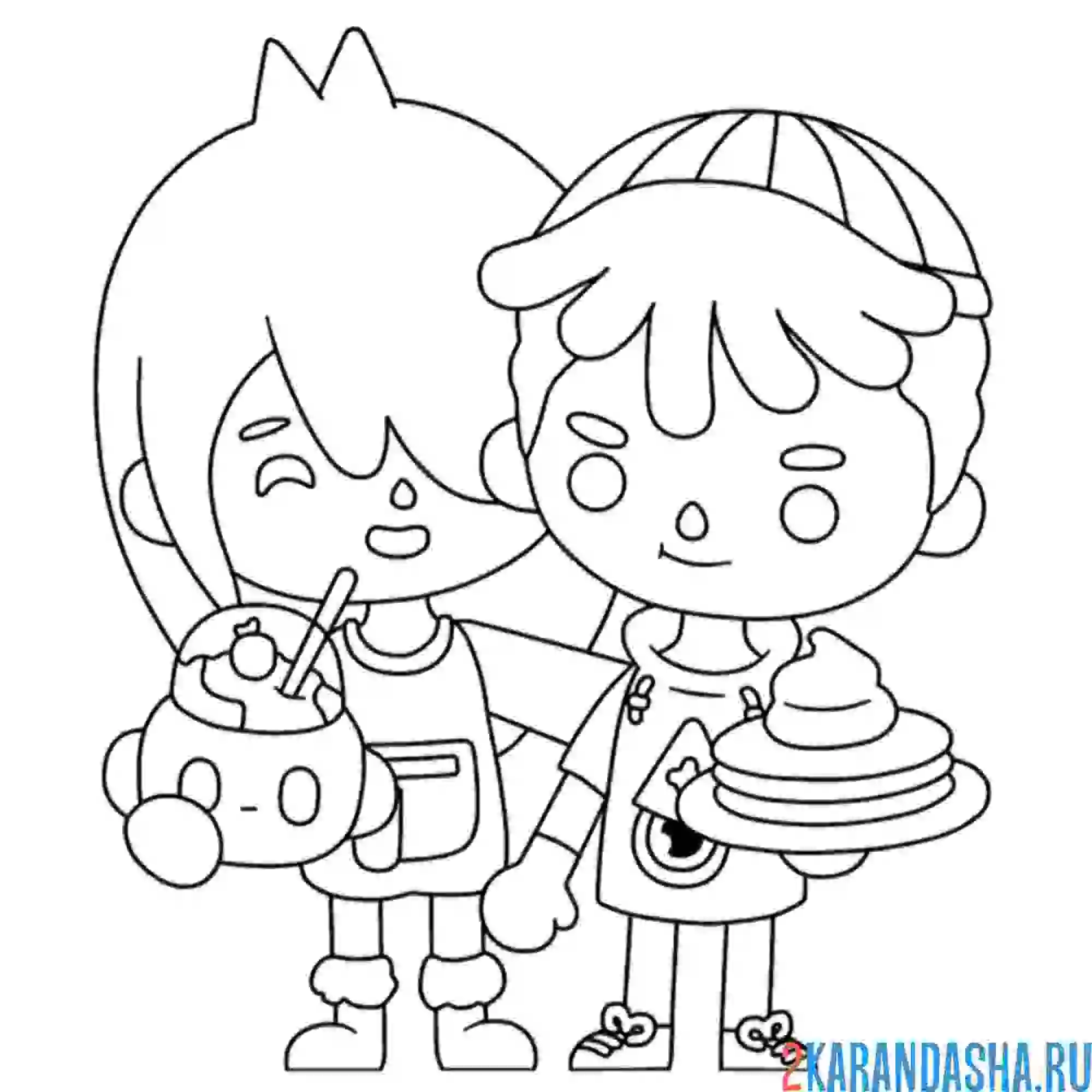 Раскраска toca boca едят вкусняшки