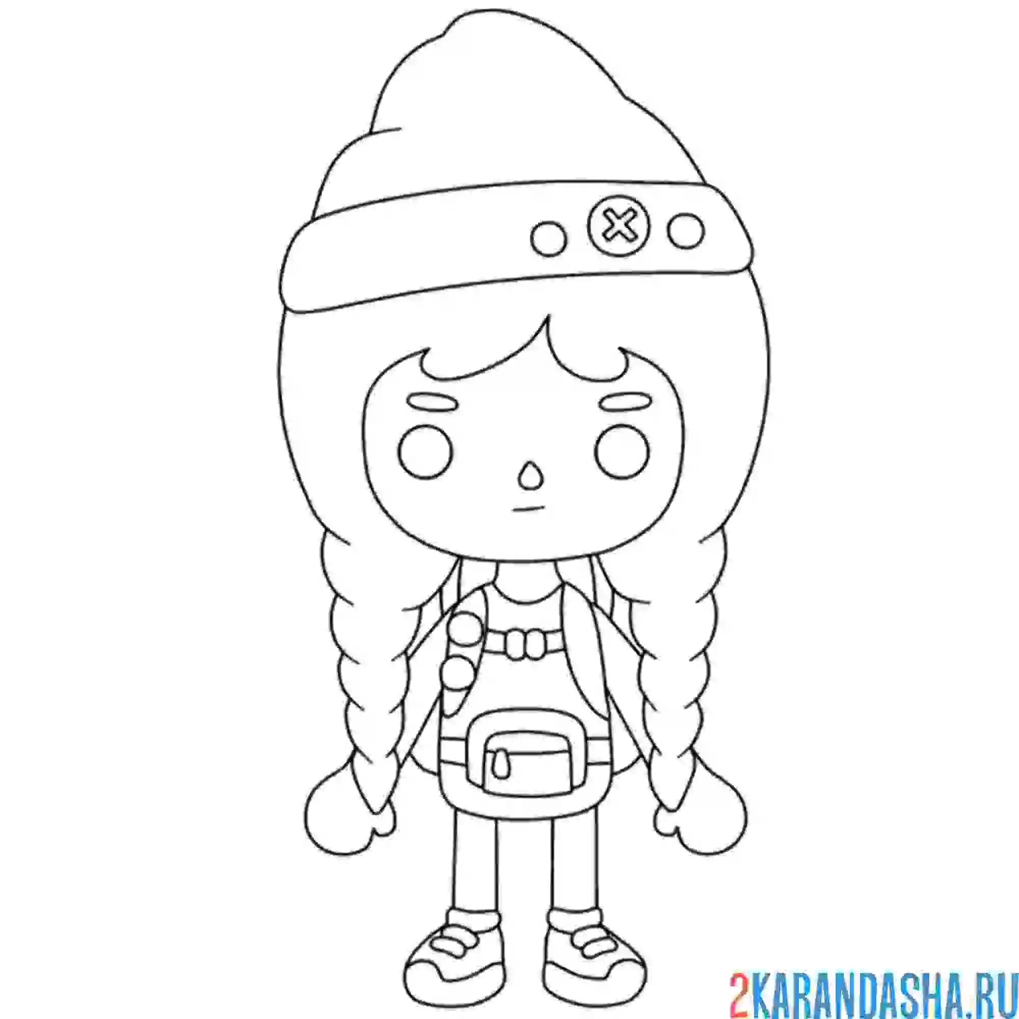 Раскраска тока бока в шапке