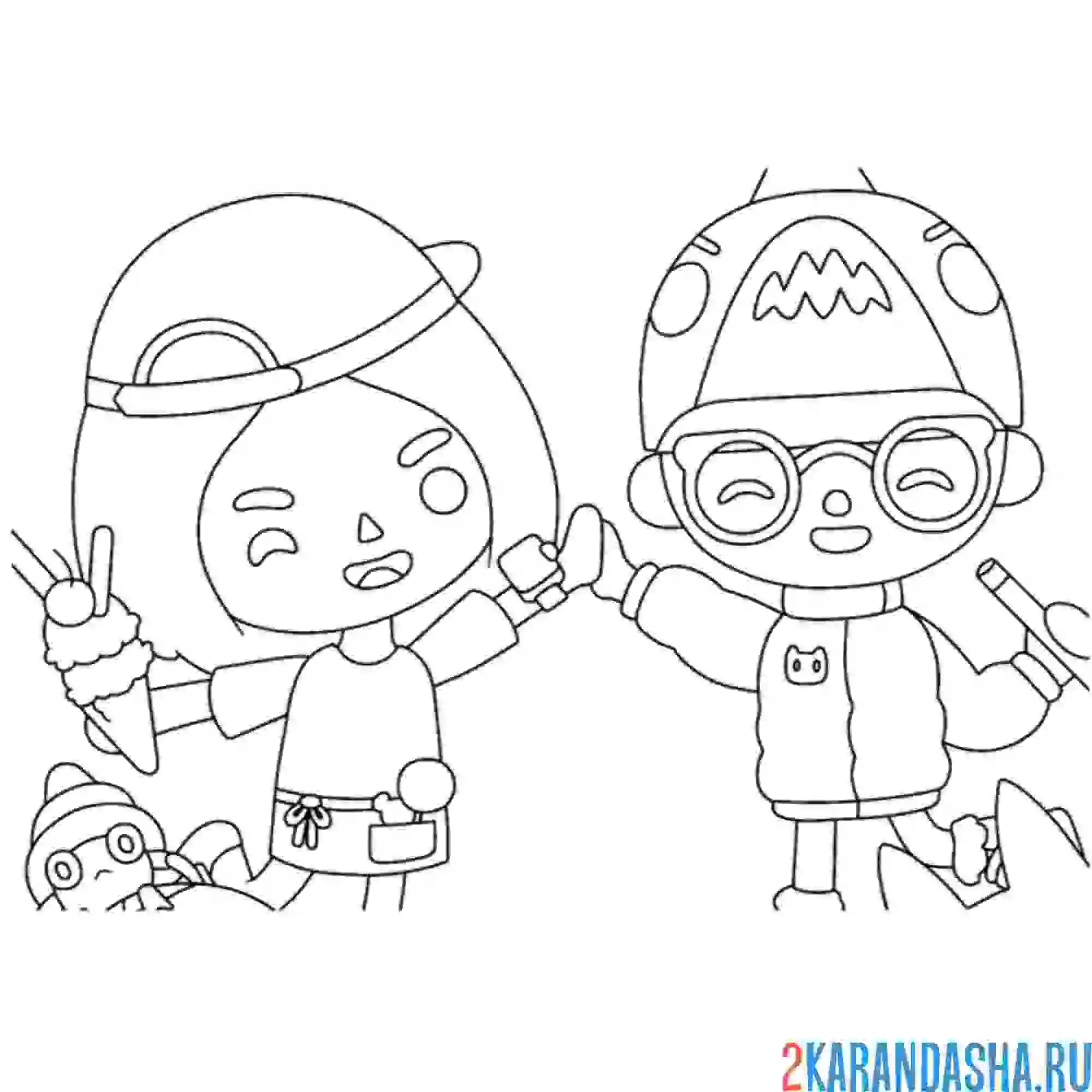 Раскраска тока бока супергерои