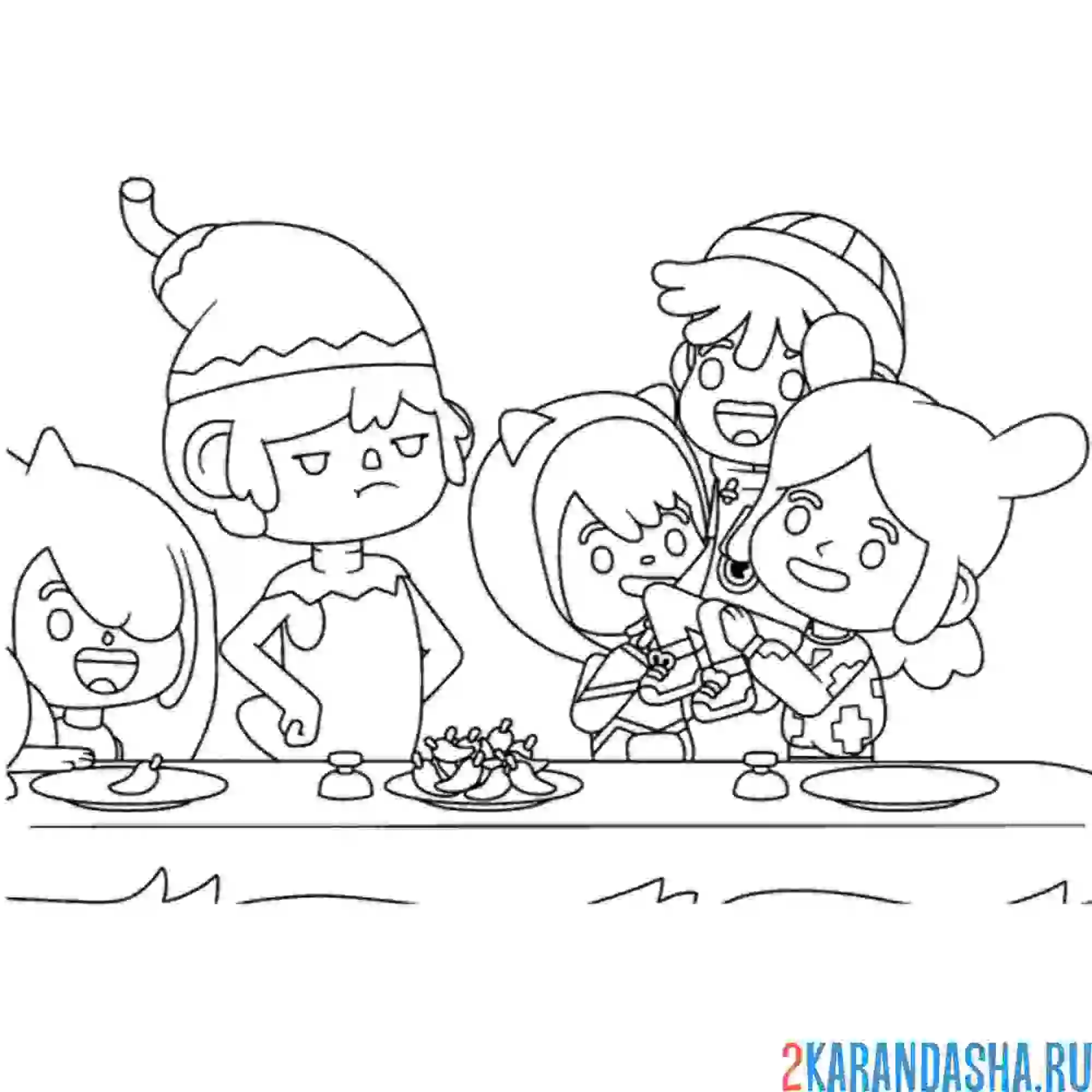 Раскраска тока бока драка