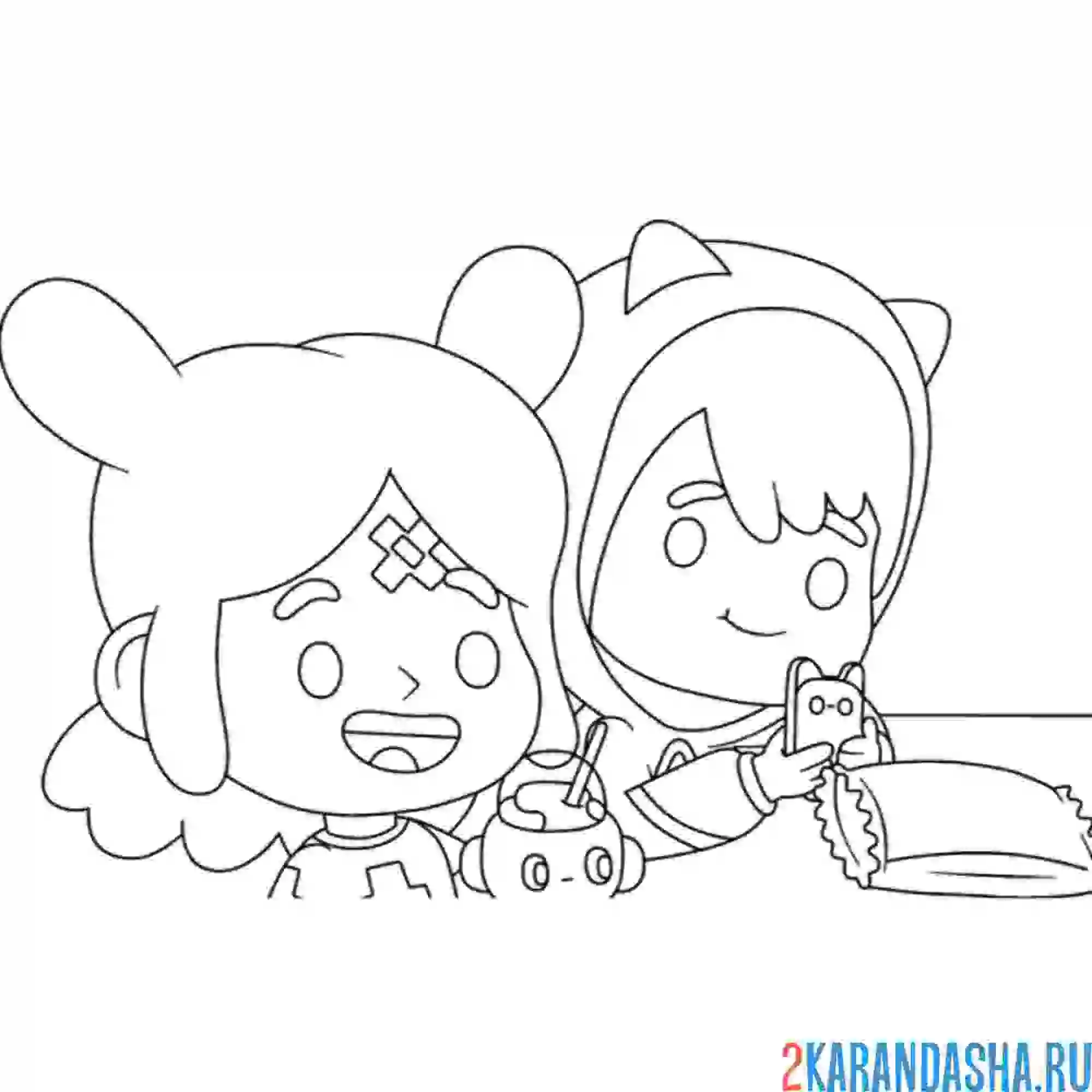 Раскраска тока бока веселятся