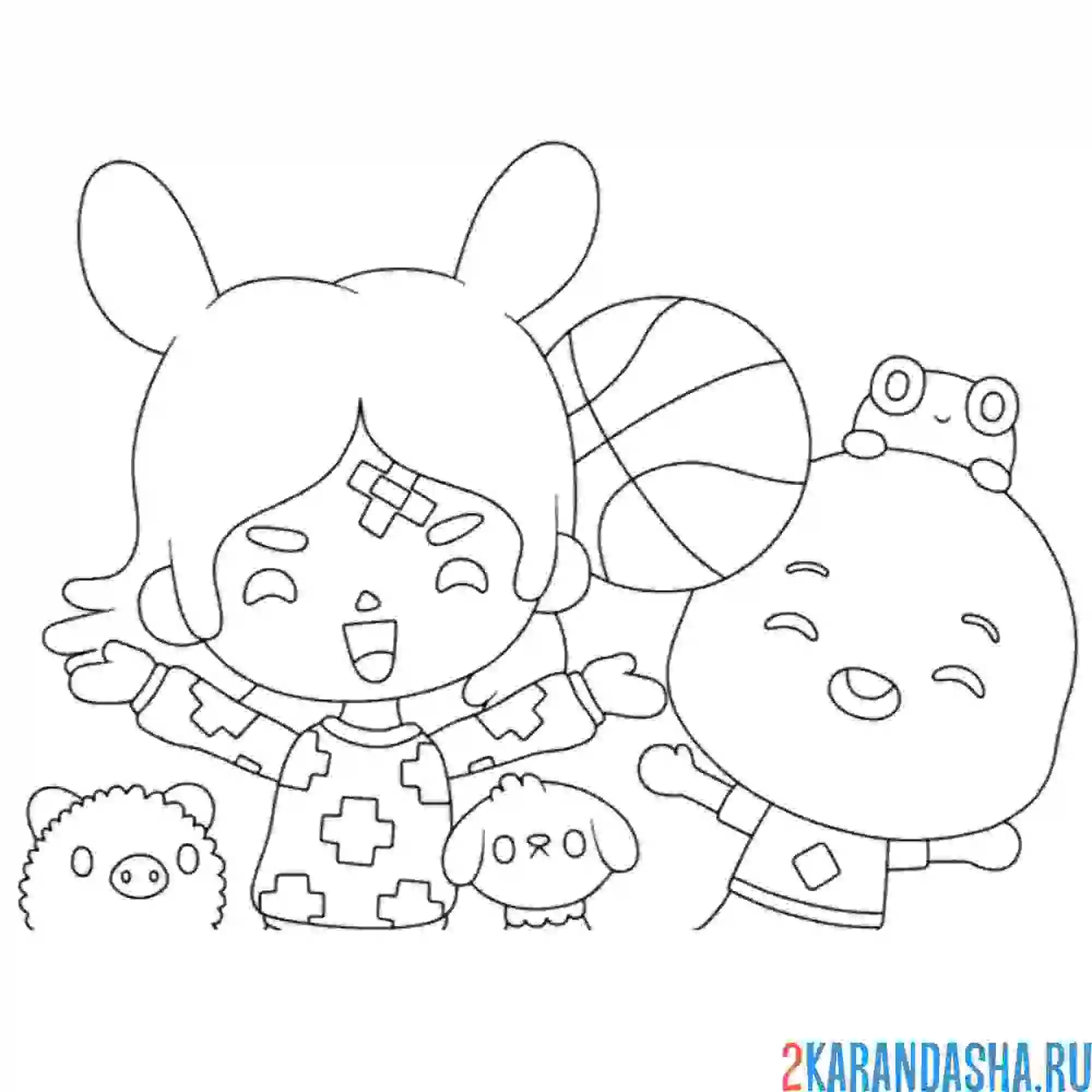 Раскраска toca boca life world животные