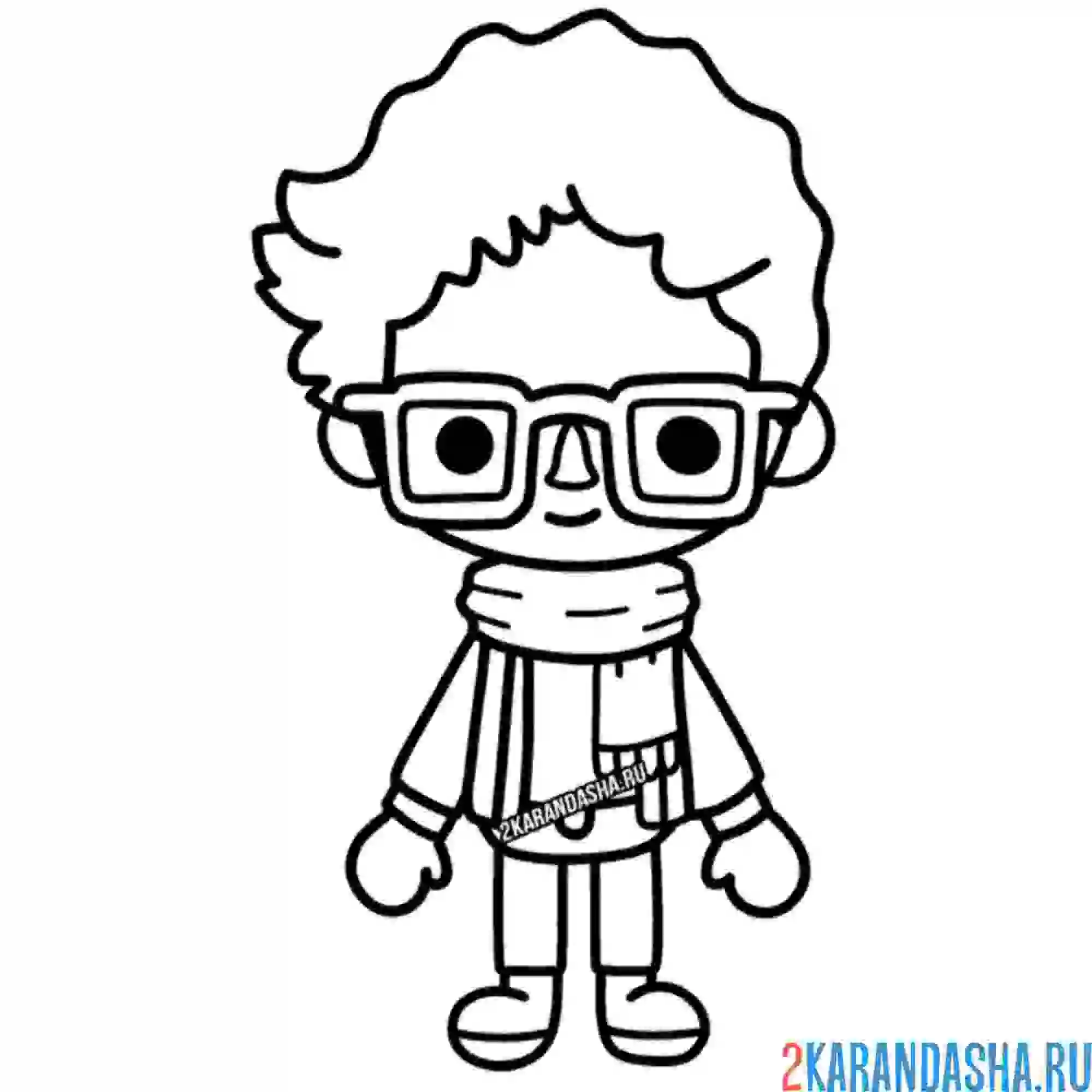 Раскраска мальчик тока бока