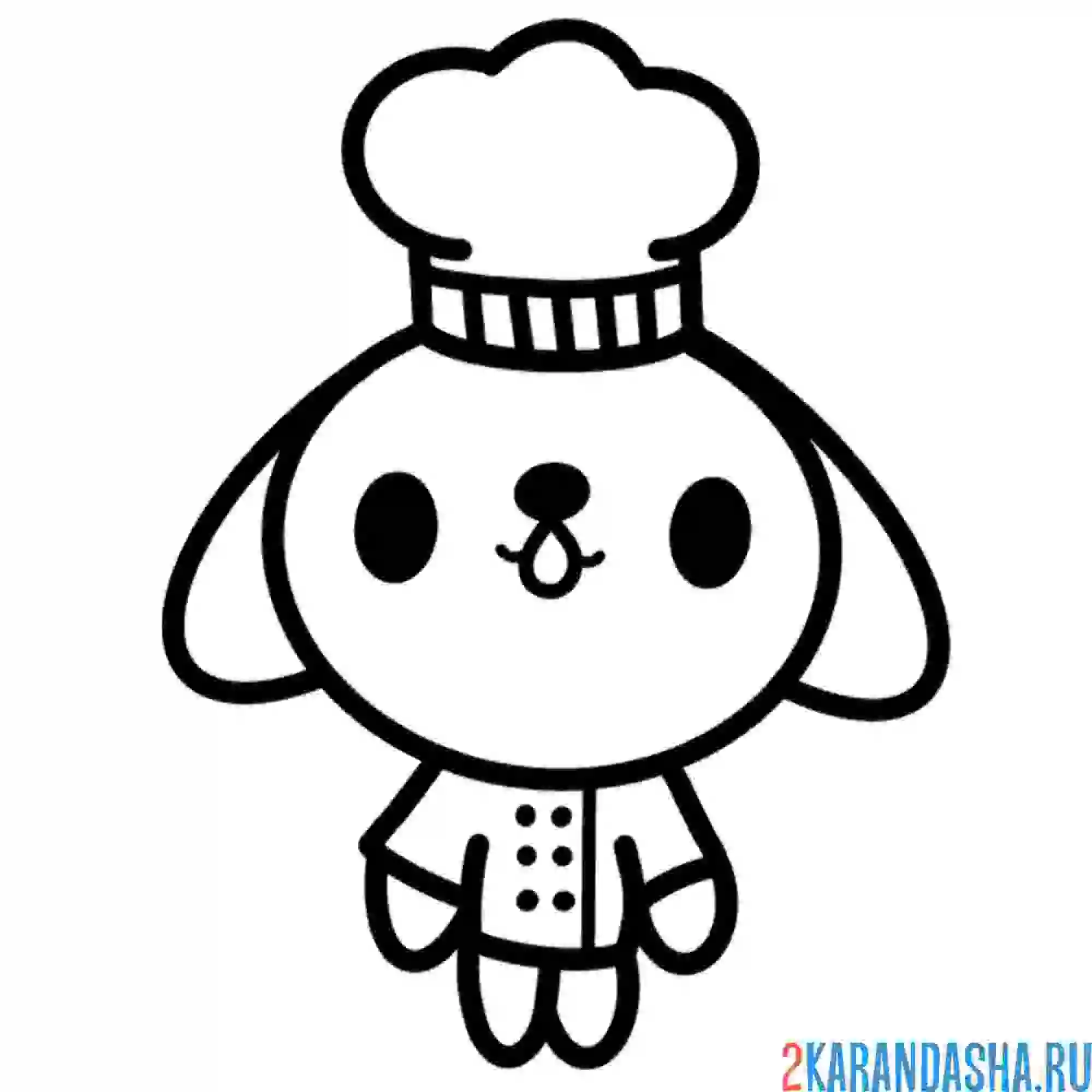 Раскраска животное повар тока бока