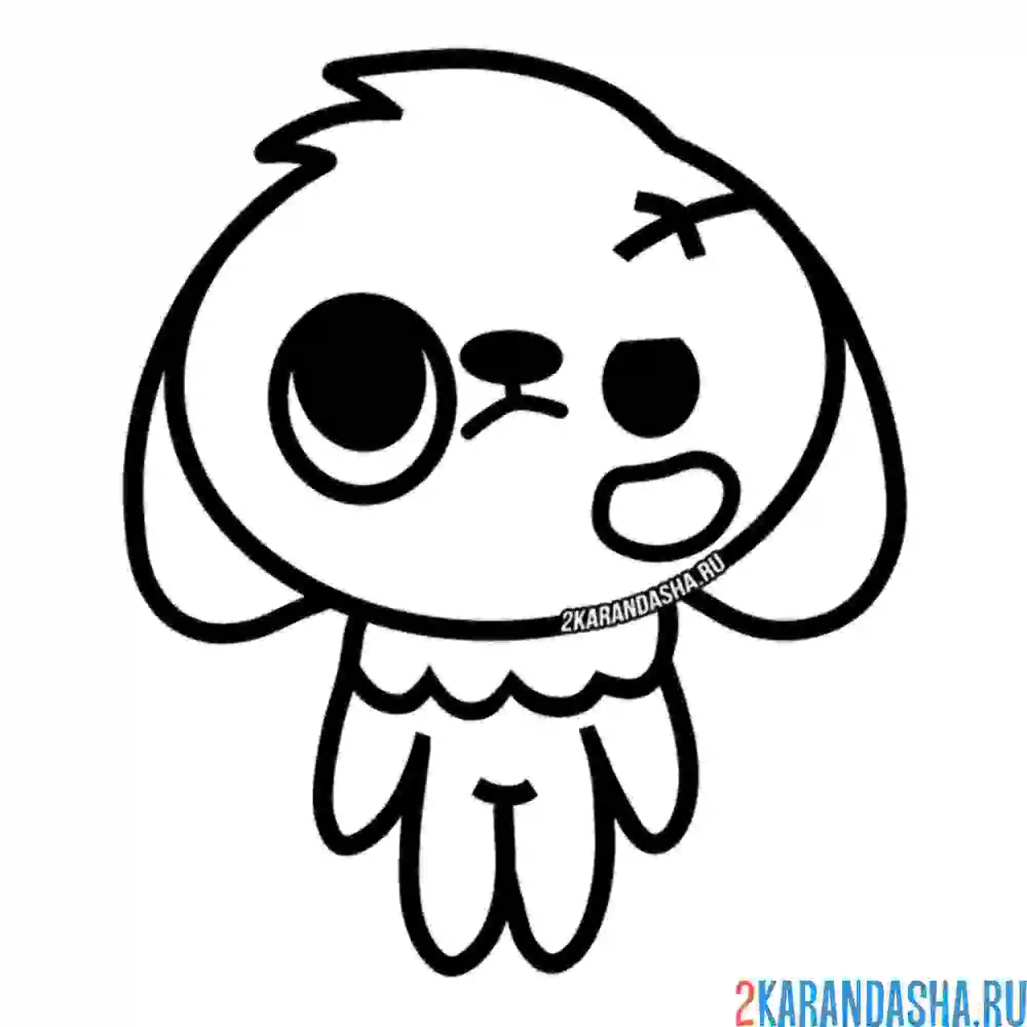 Раскраска грустное животное toca boca life world