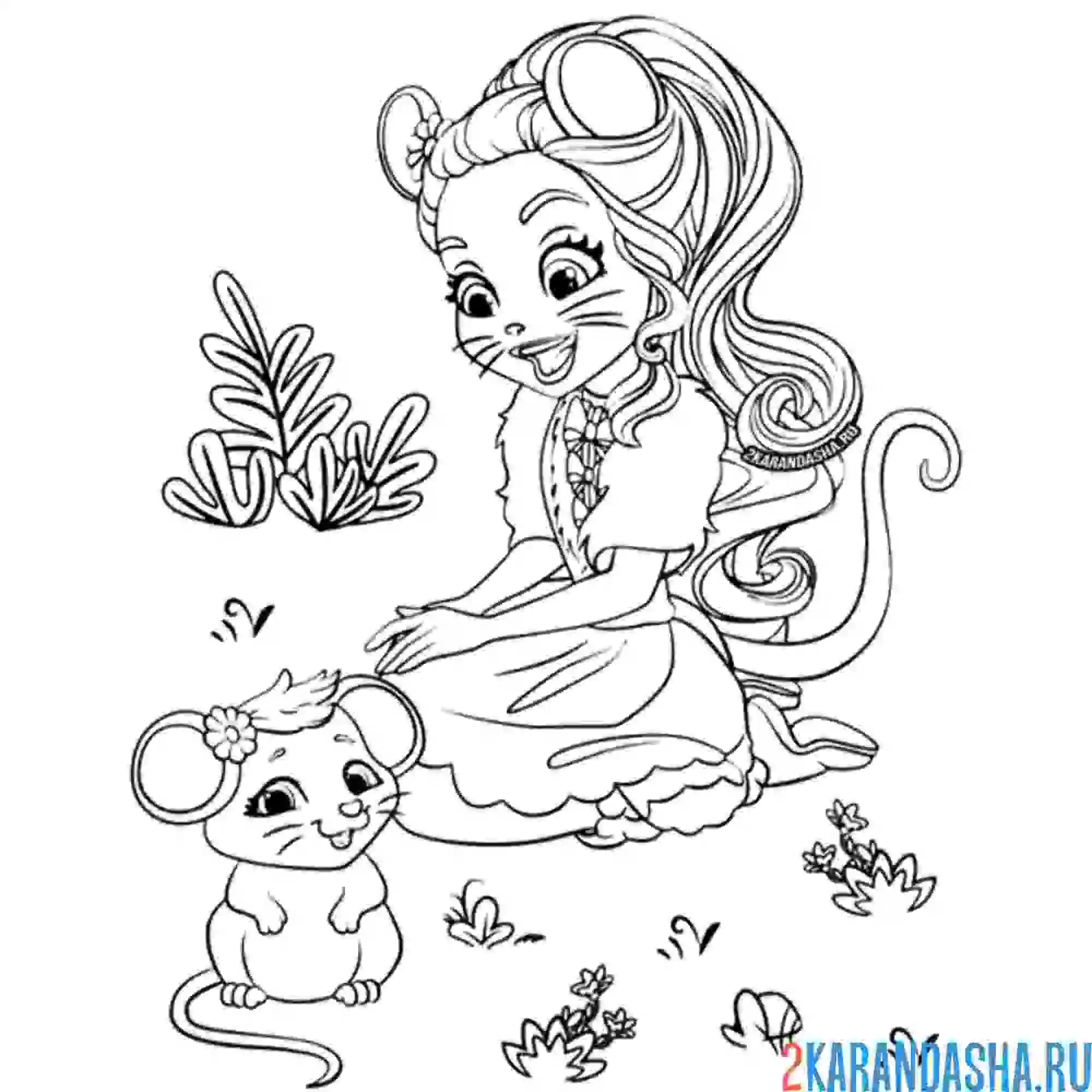 Раскраска майла мышка и фондю