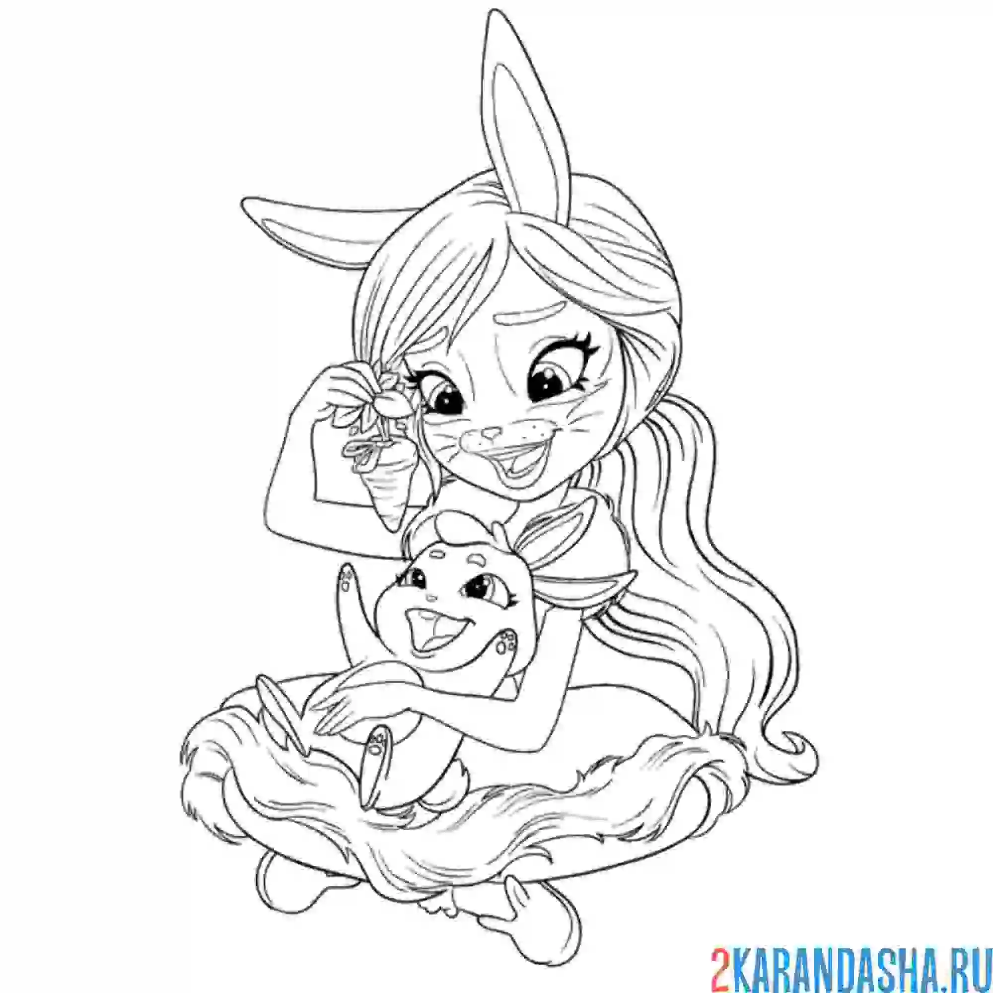 Раскраска бри кроля и твист (зайки)