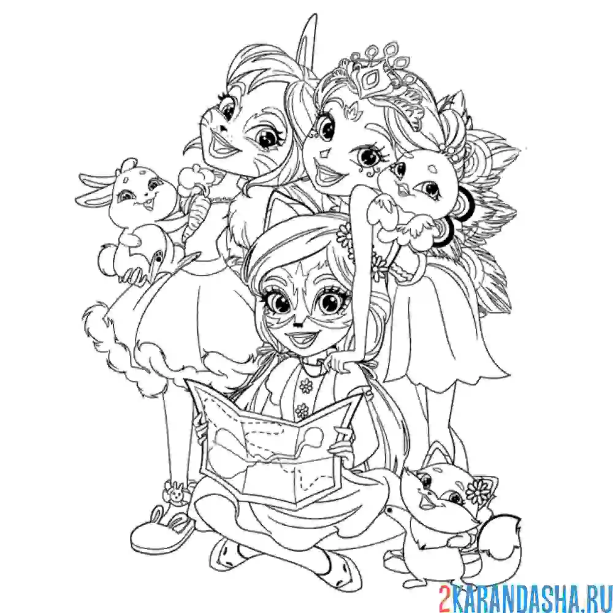 Раскраска энчантималс персонажи