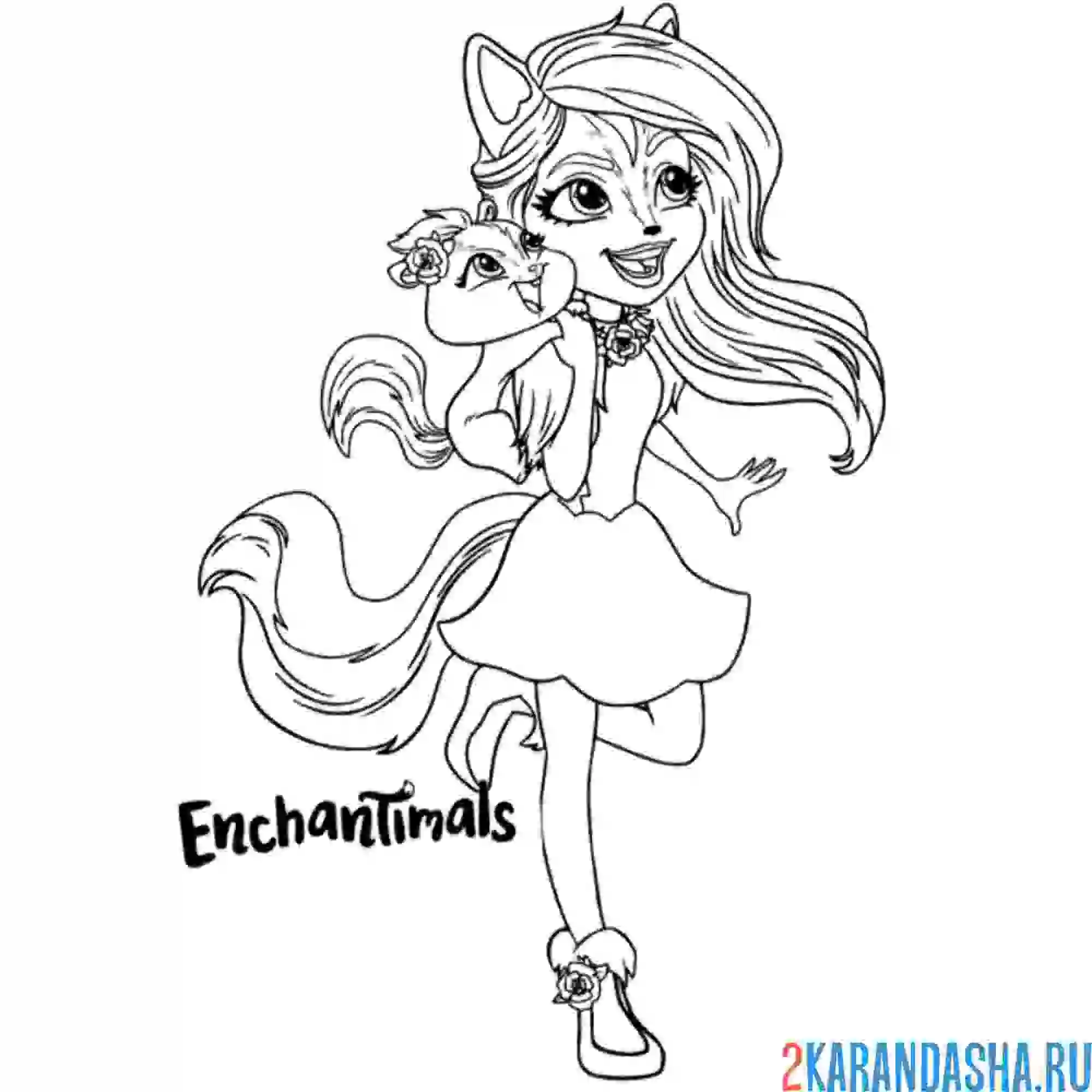 Раскраска сейдж и скунс капер энчантималс