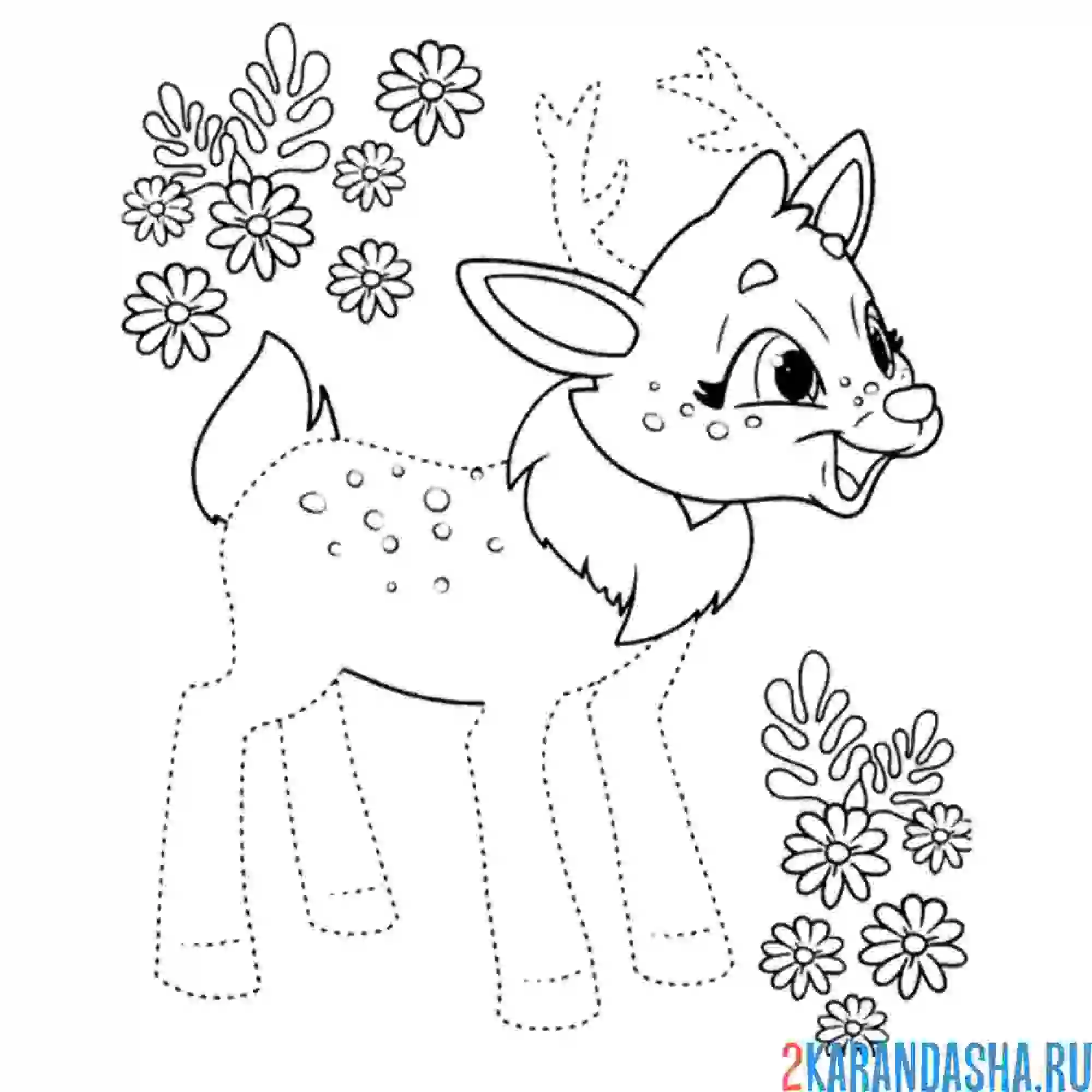 Раскраска олень спринт энчантималс