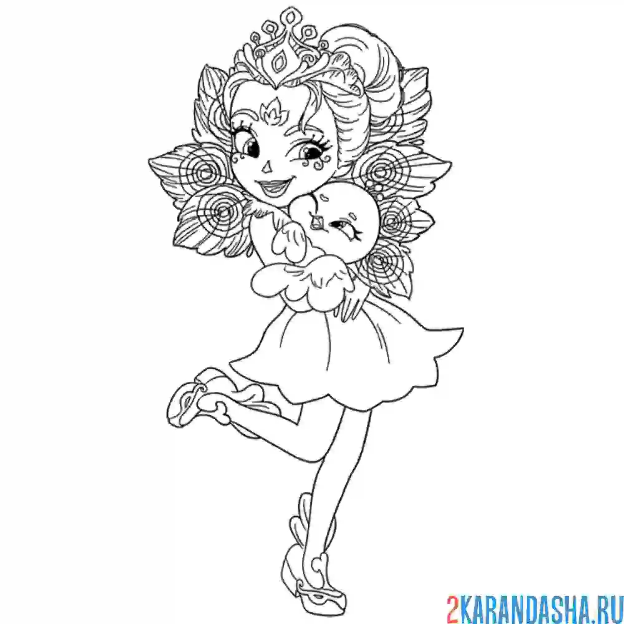 Раскраска энчантималс пэттер павлина и флэп