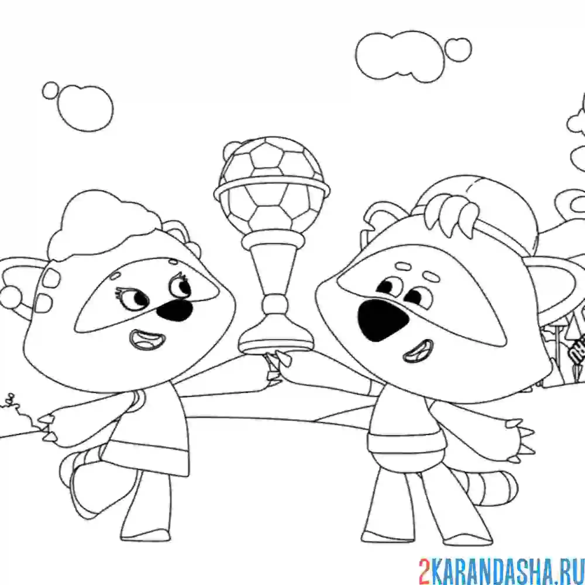 Раскраска ми-ми-мишки соня и саня