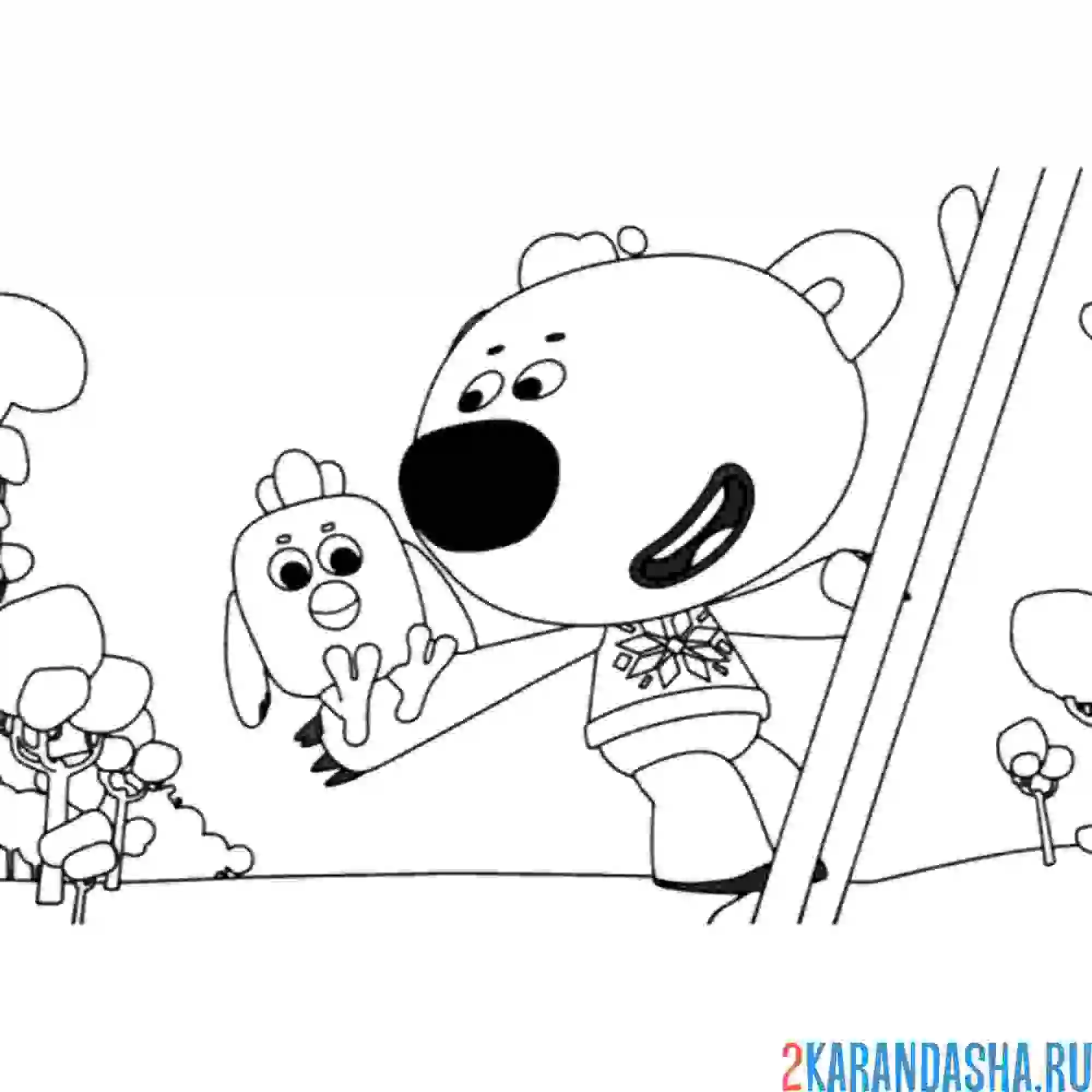 Раскраска ми-ми-мишки тучка и цыпа