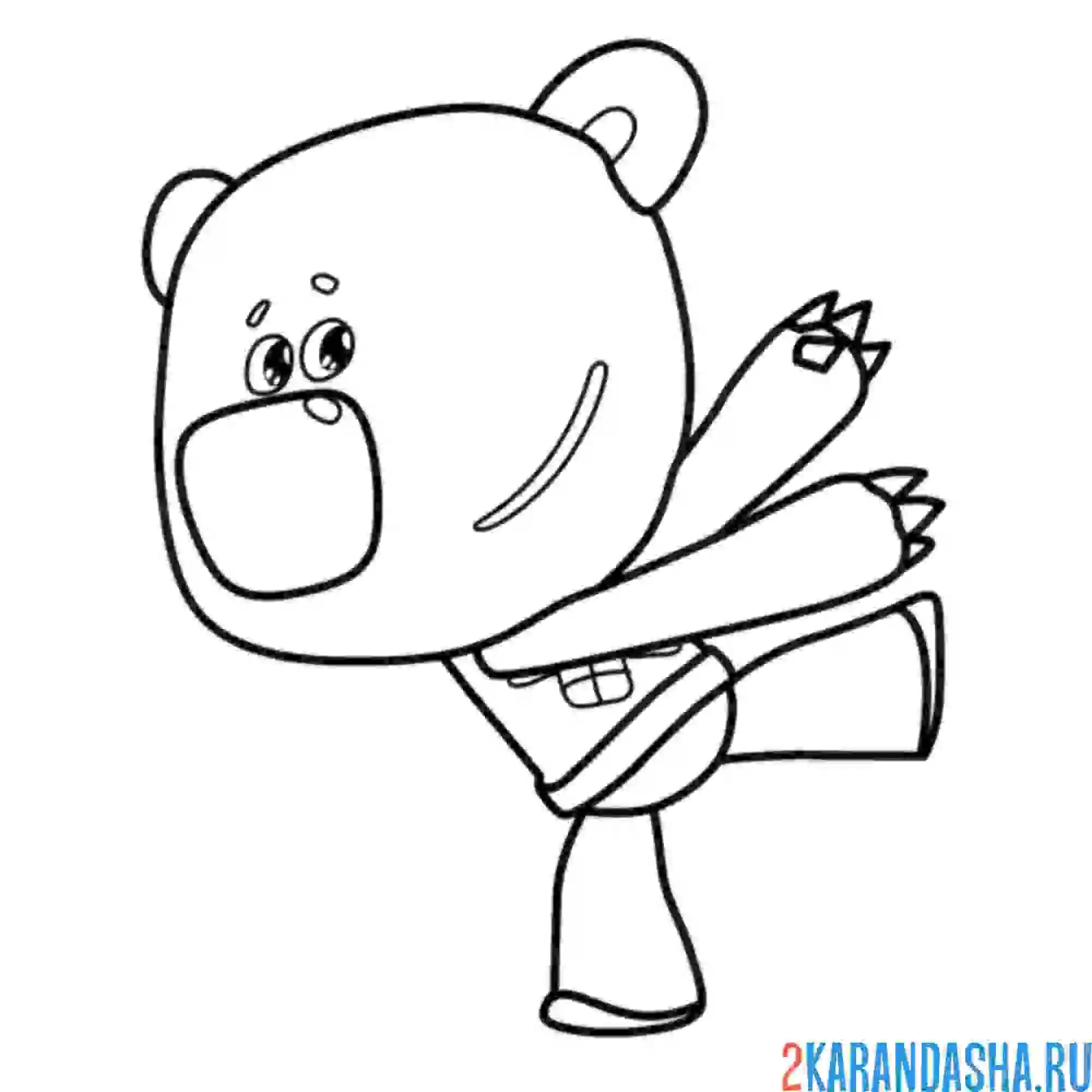 Раскраска ми-ми-мишки кеша танцует