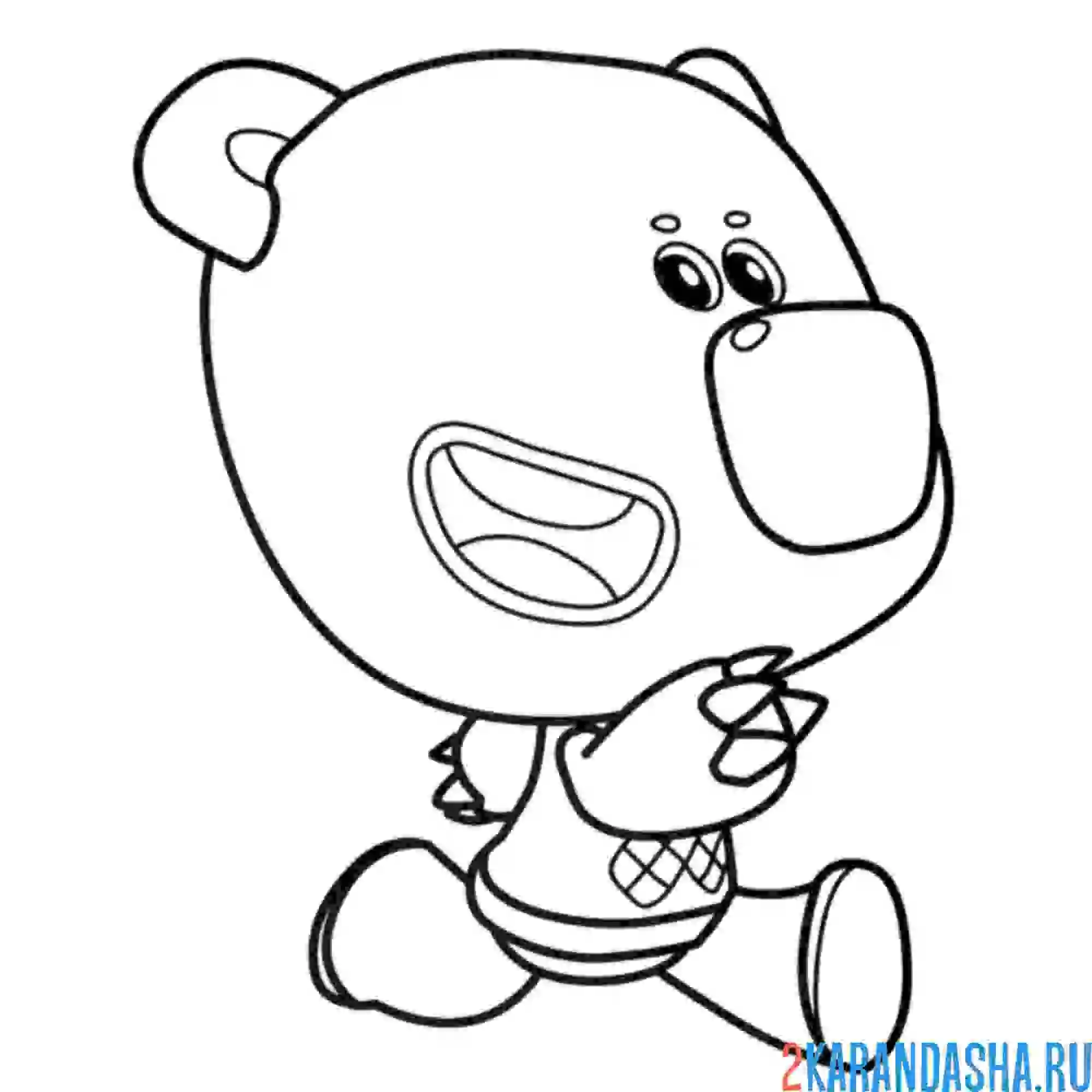 Раскраска ми-ми-мишки кеша бежит