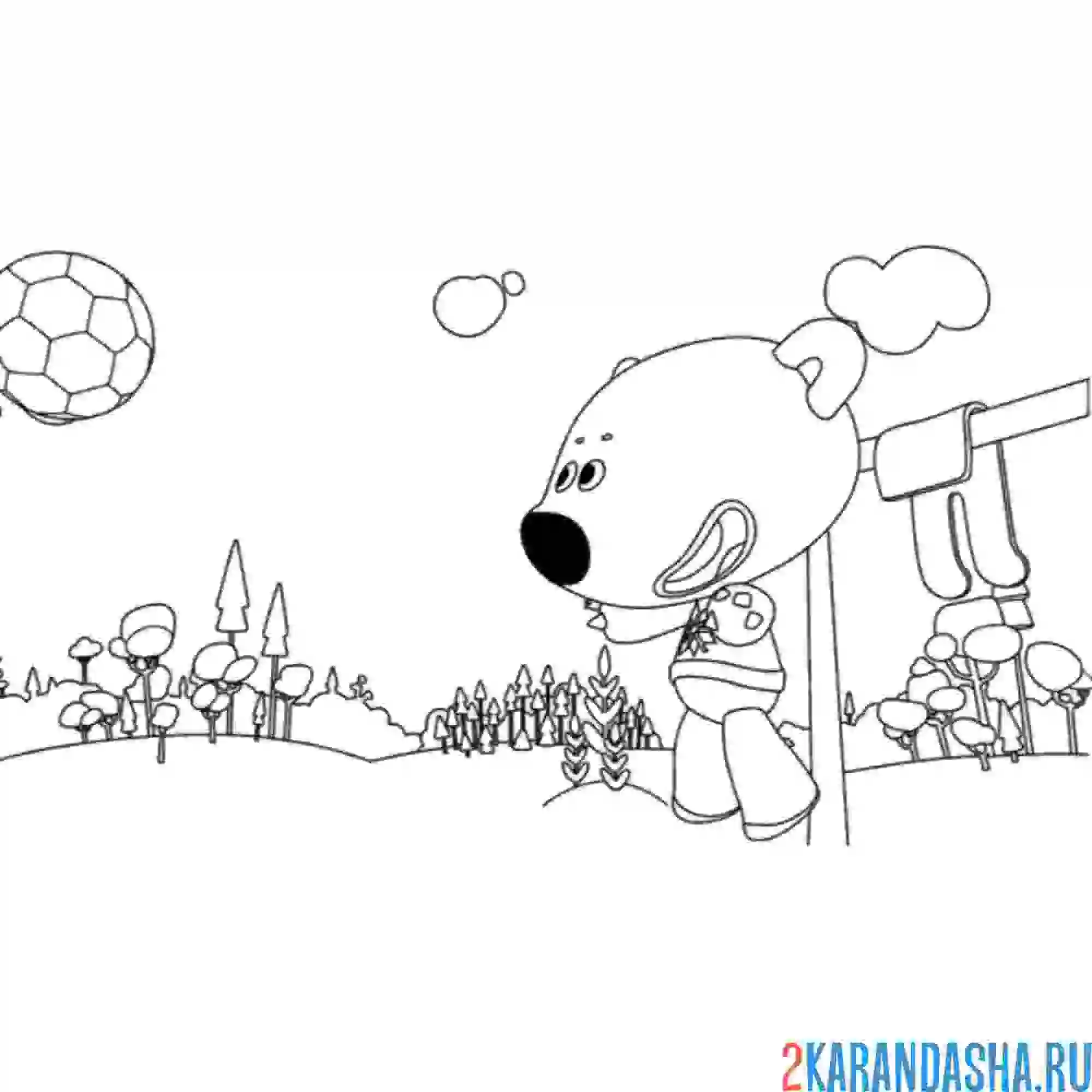 Раскраска тучка играет в футбол