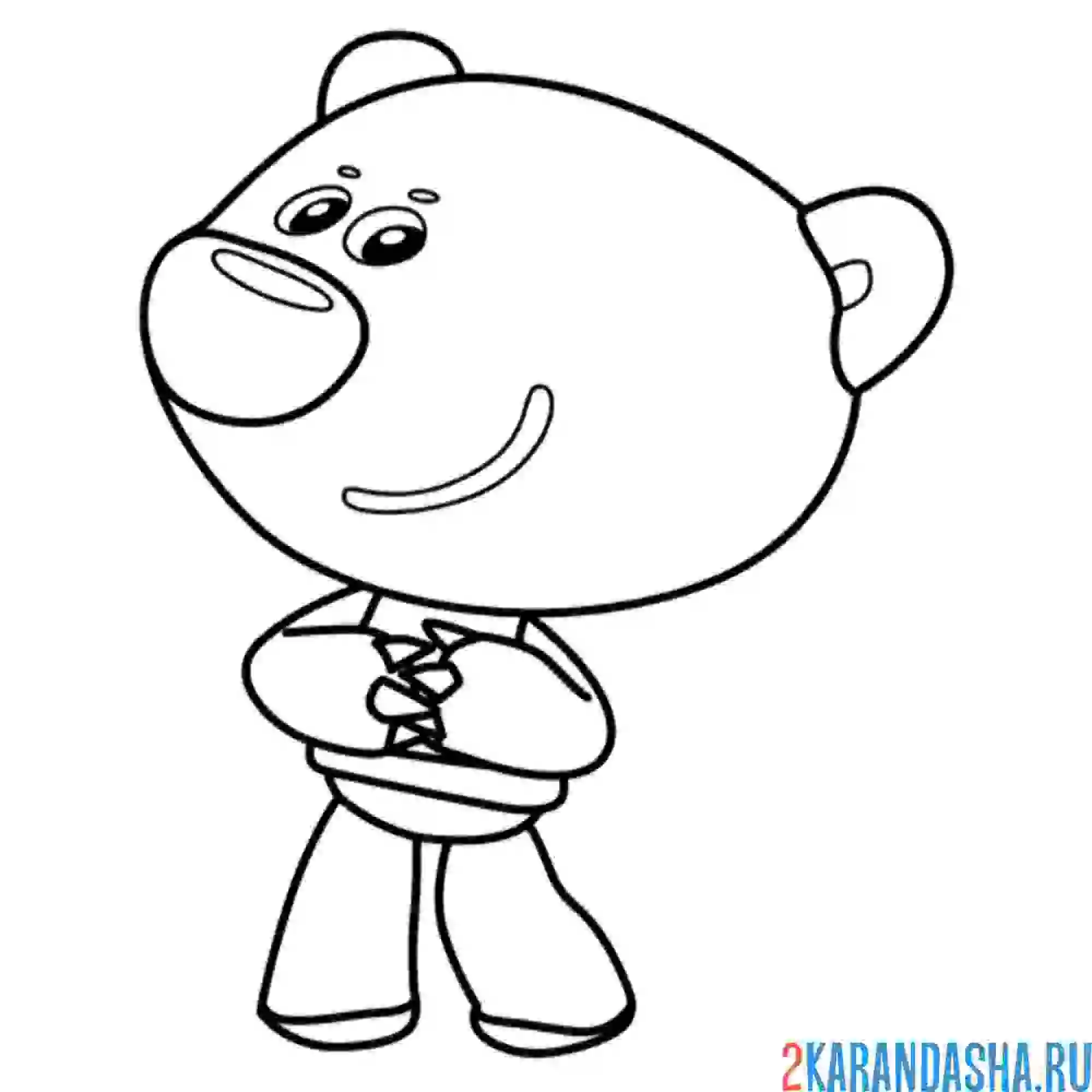 Раскраска ми-ми-мишки тучка улыбается