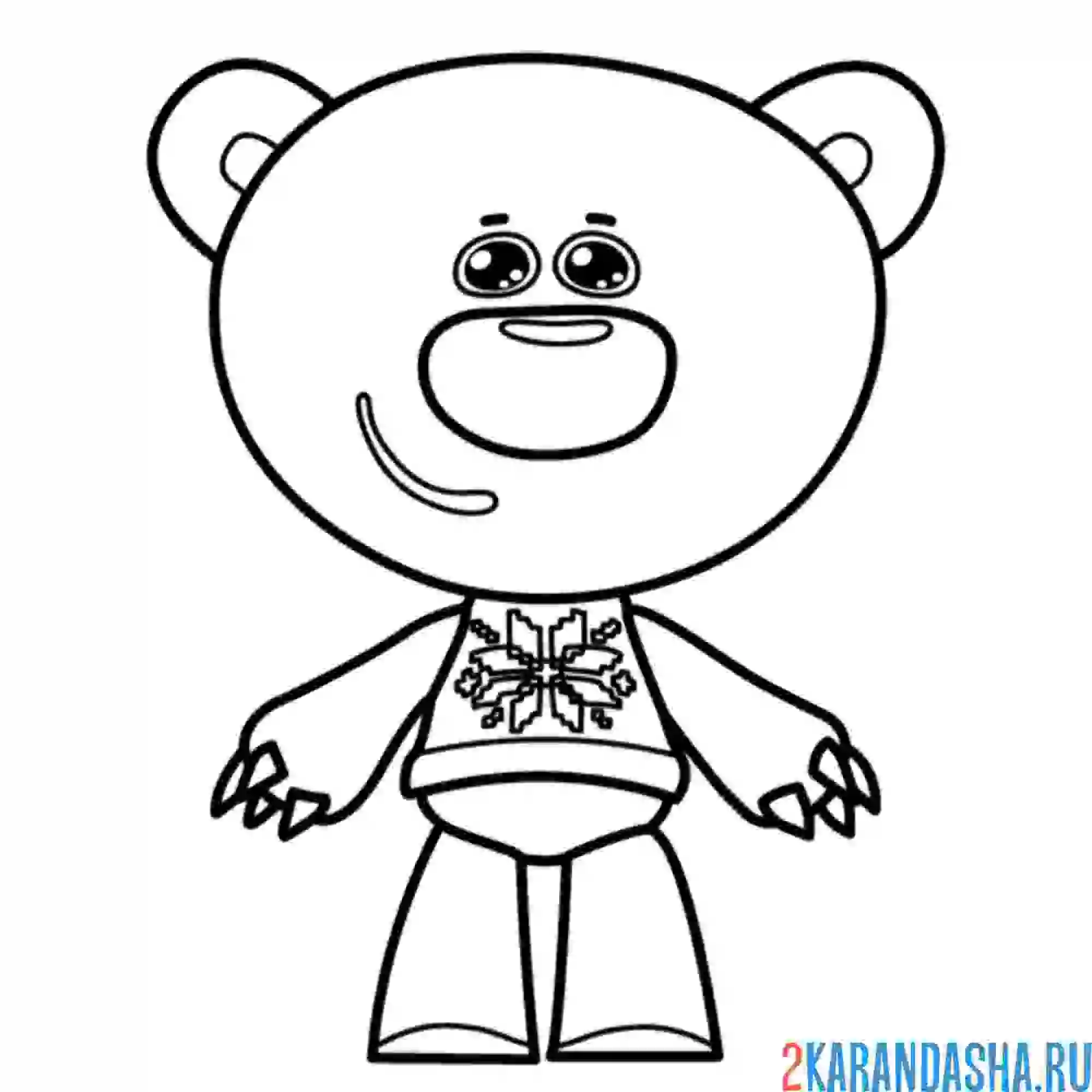 Раскраска ми-ми-мишки тучка в полный рост