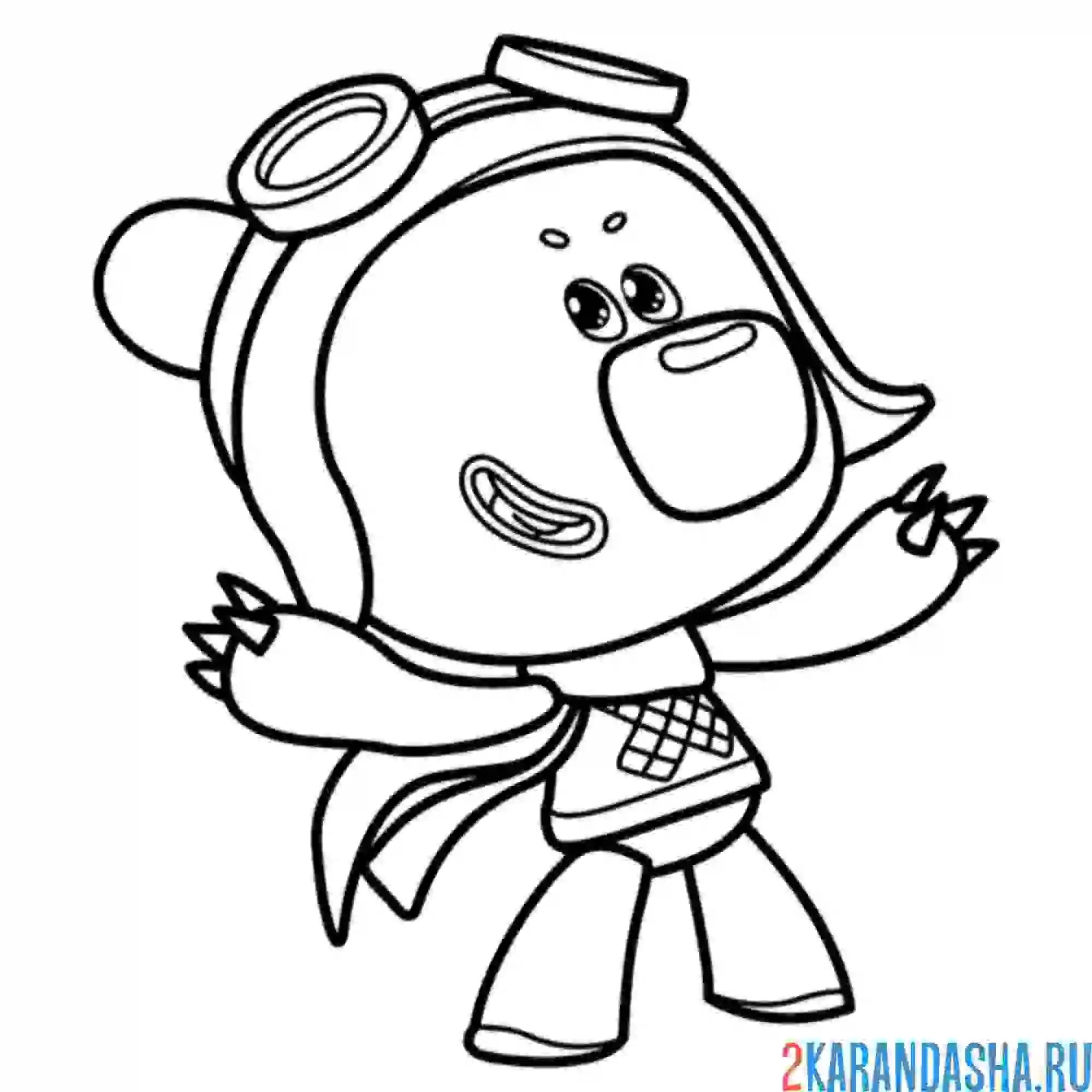 Раскраска ми-ми-мишки кеша летчик