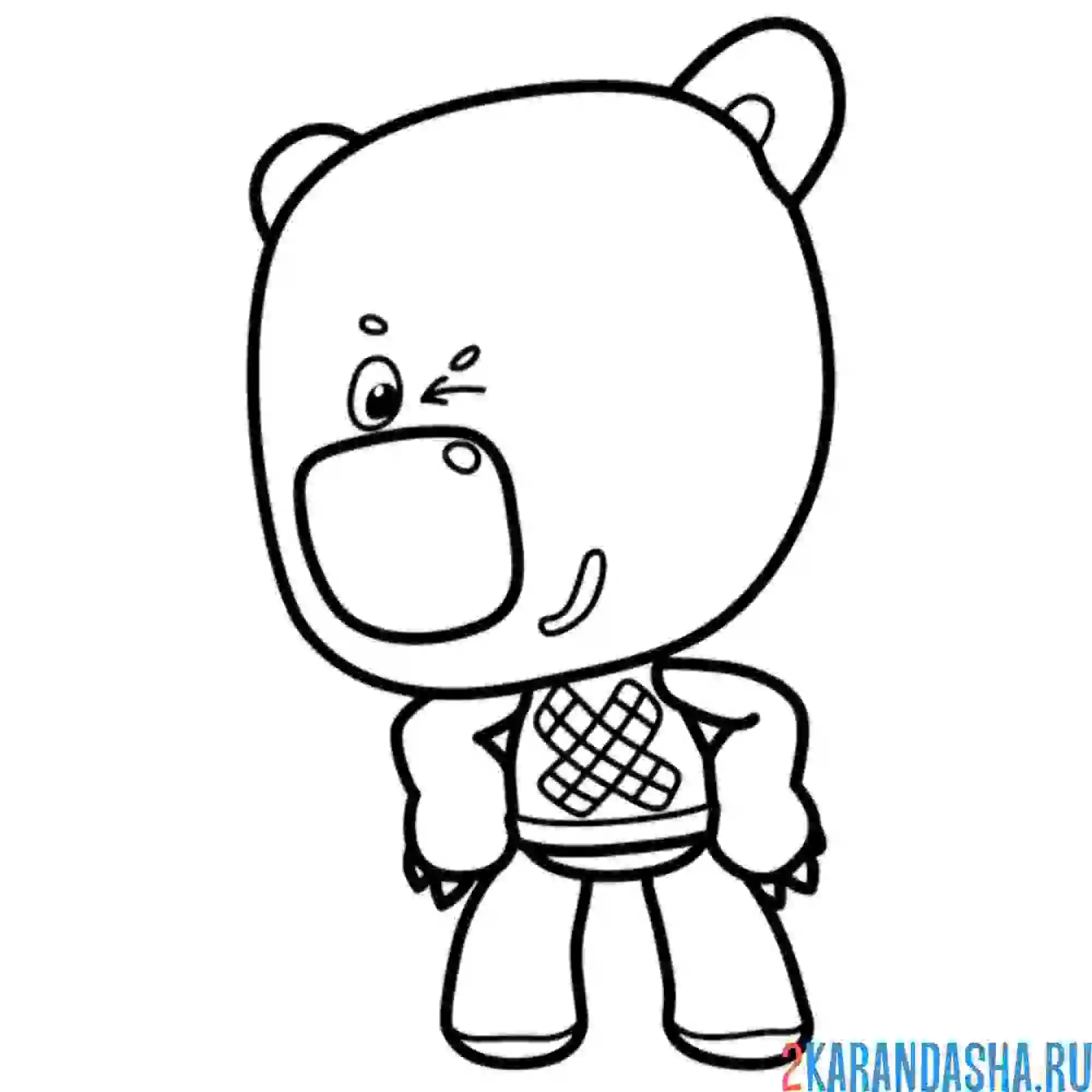 Раскраска ми-ми-мишки кеша подмигивает