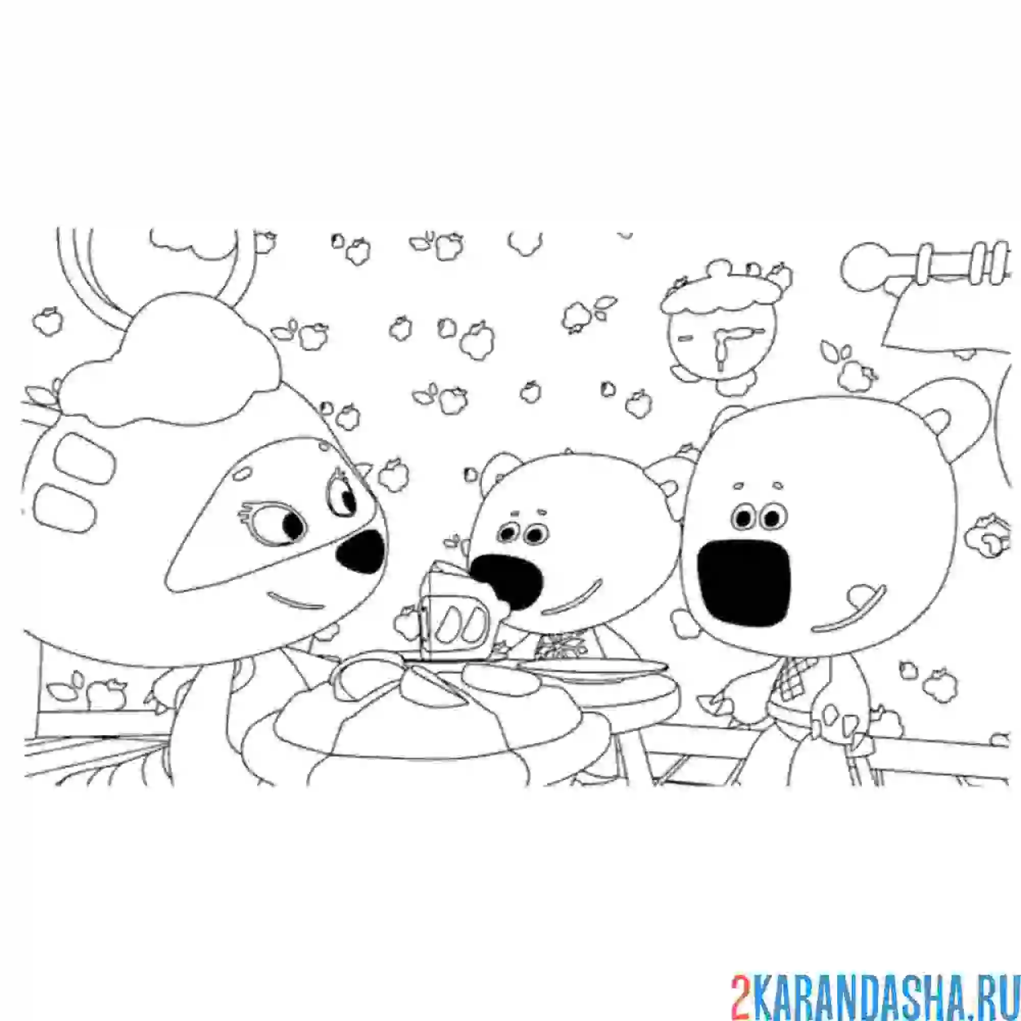 Раскраска ми-ми-мишки соня угощает