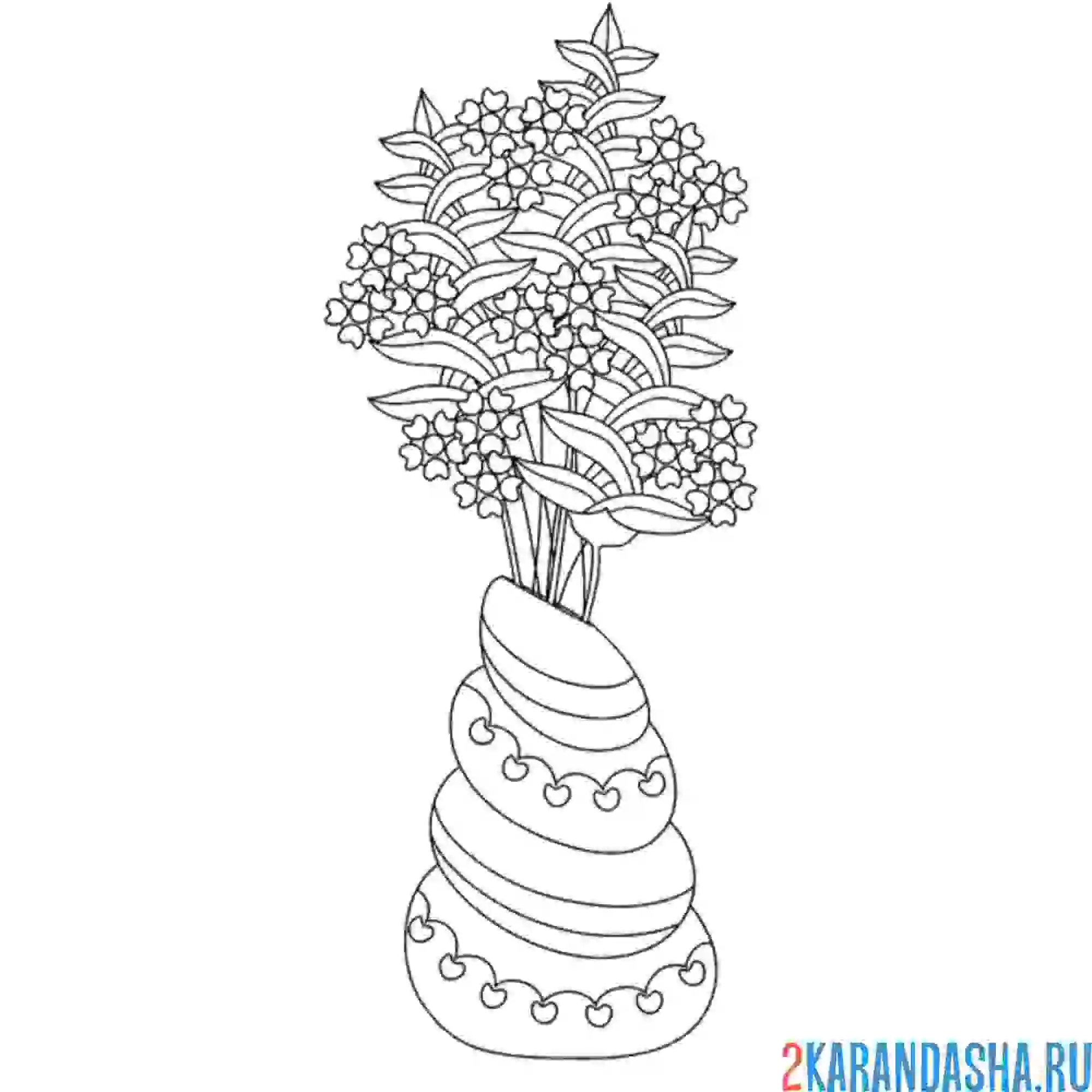 Раскраска ваза ракушка