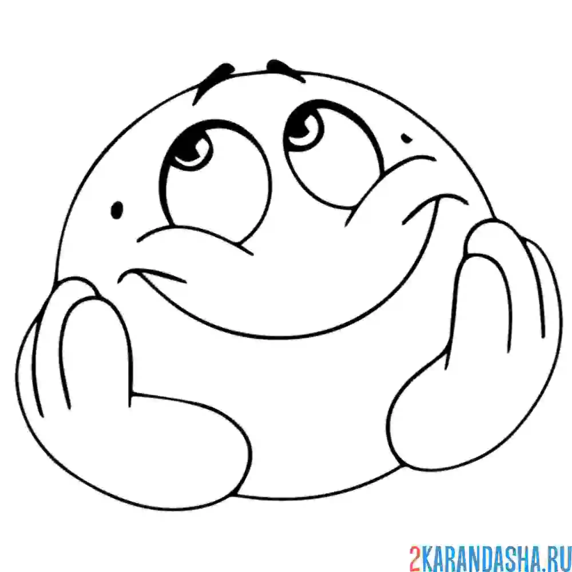 Раскраска смайл мечтает