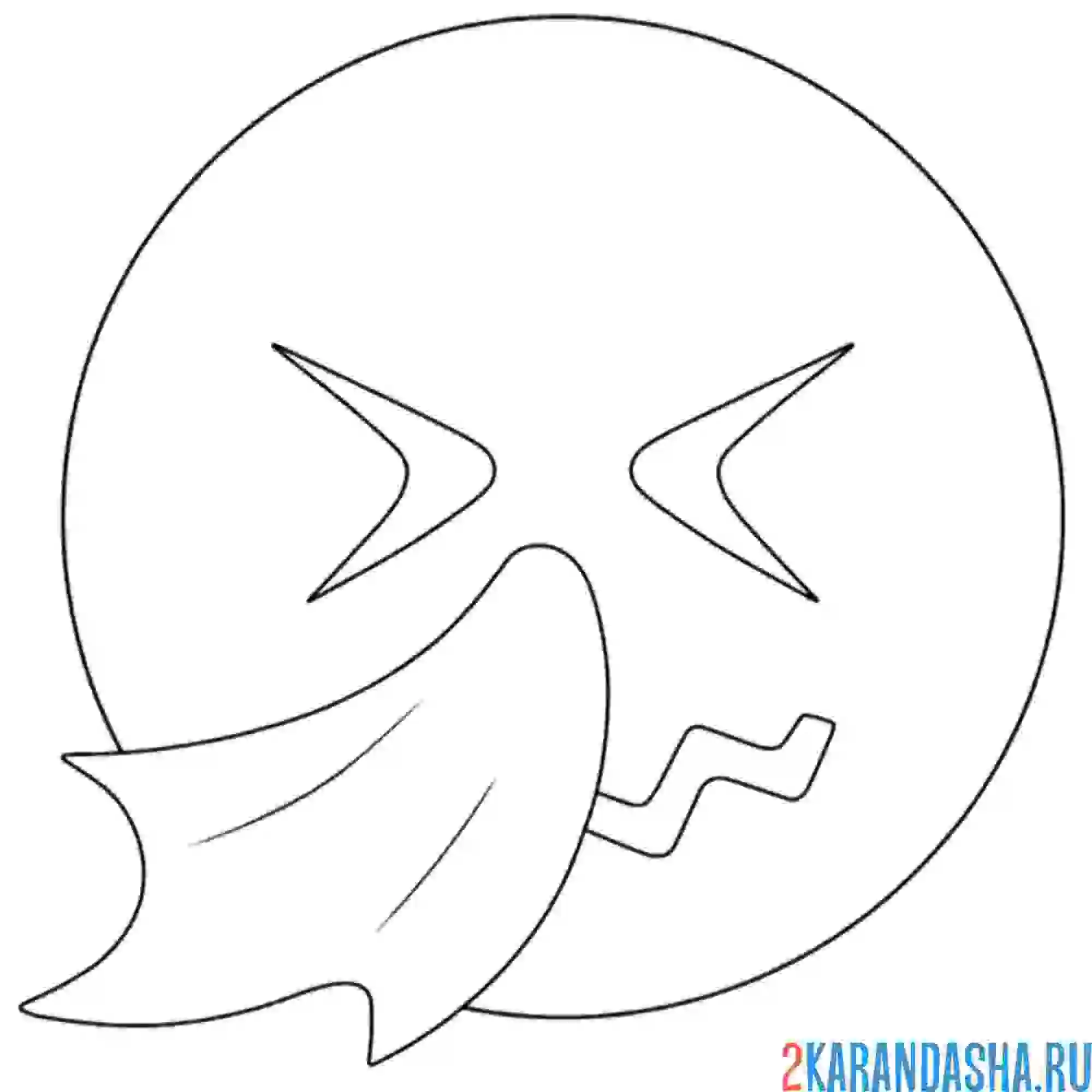 Раскраска смайлик плачет