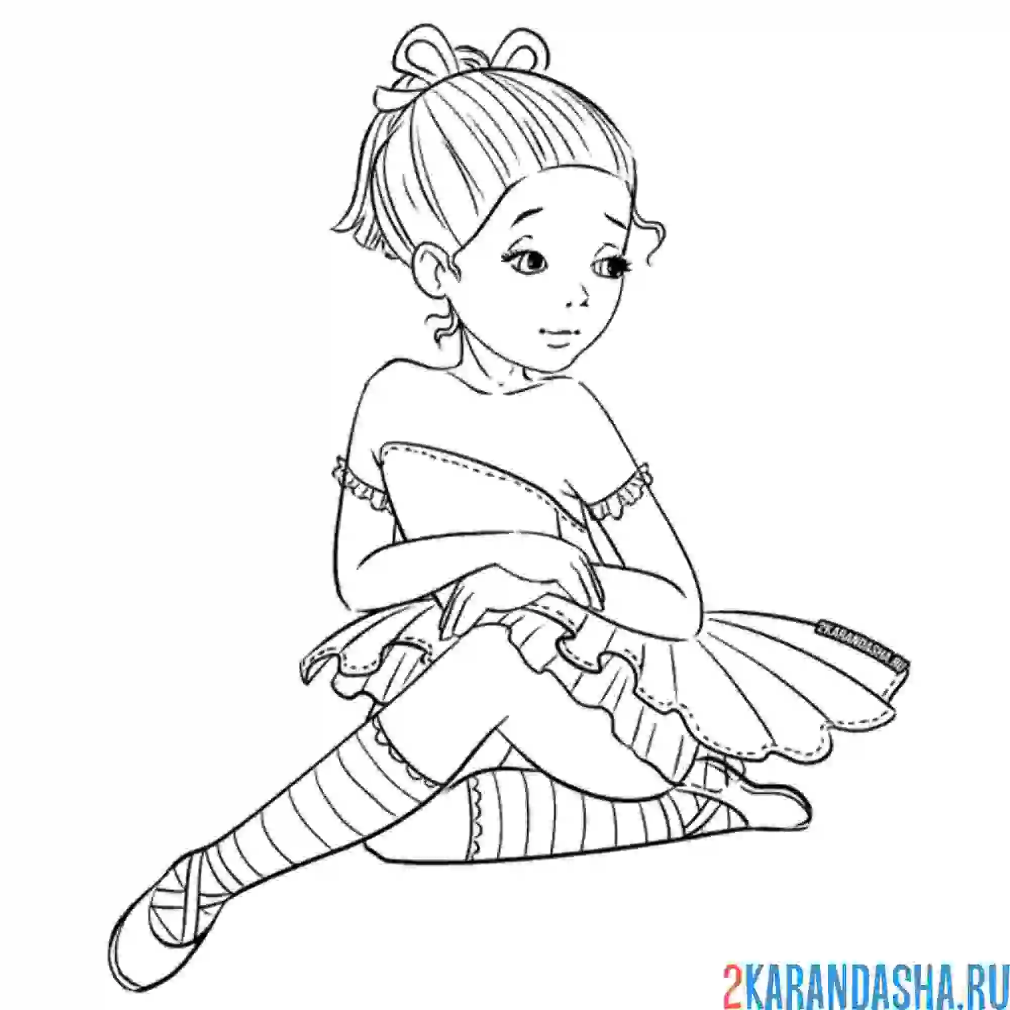 Раскраска балерина позирует