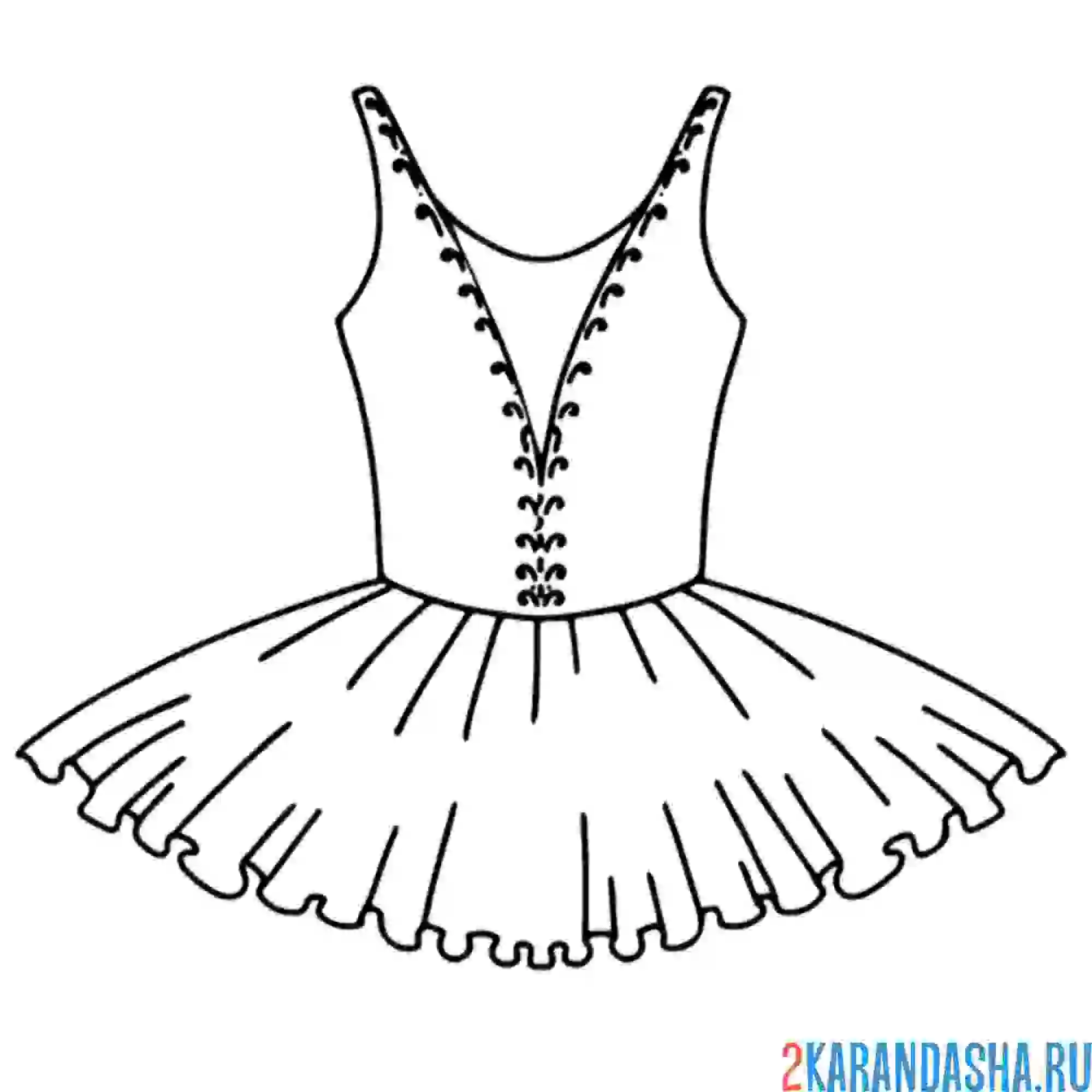 Раскраска балетная пачка балерины