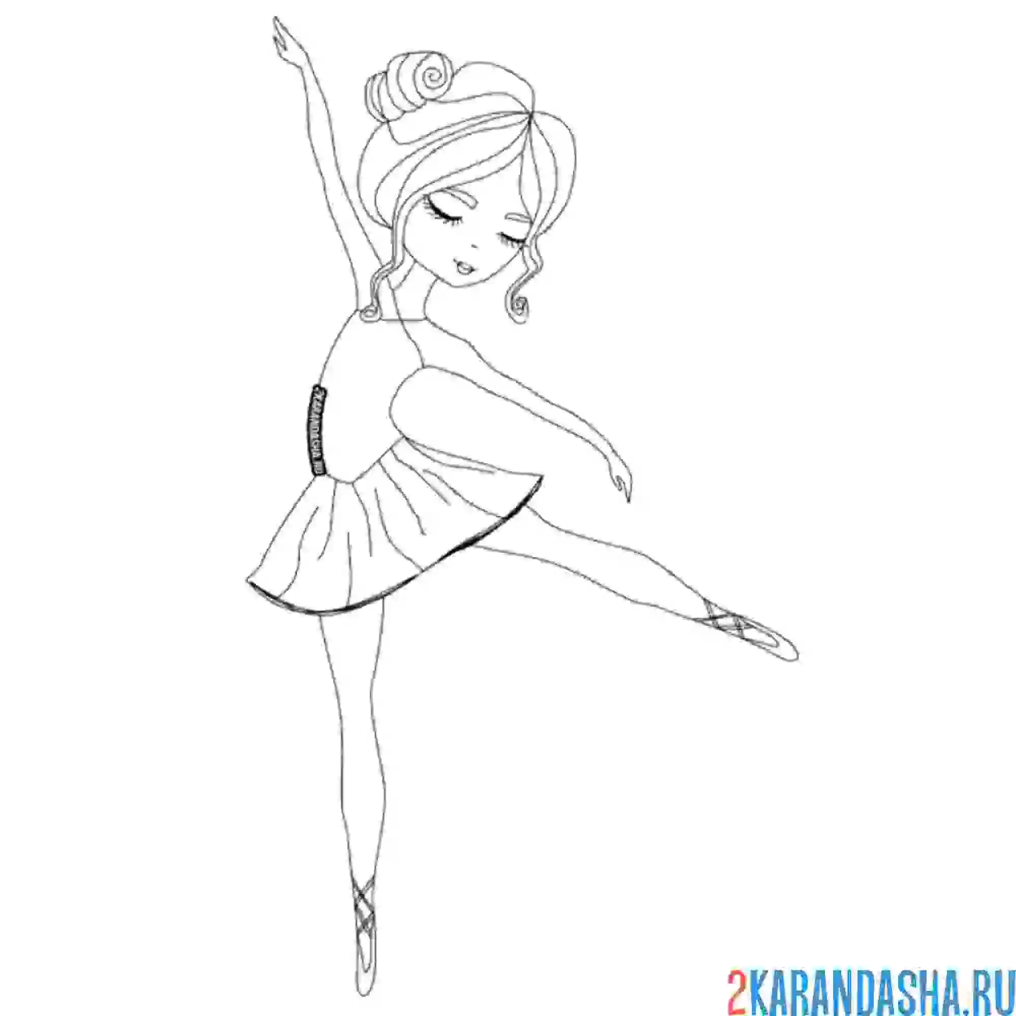 Раскраска красивый танец балерины