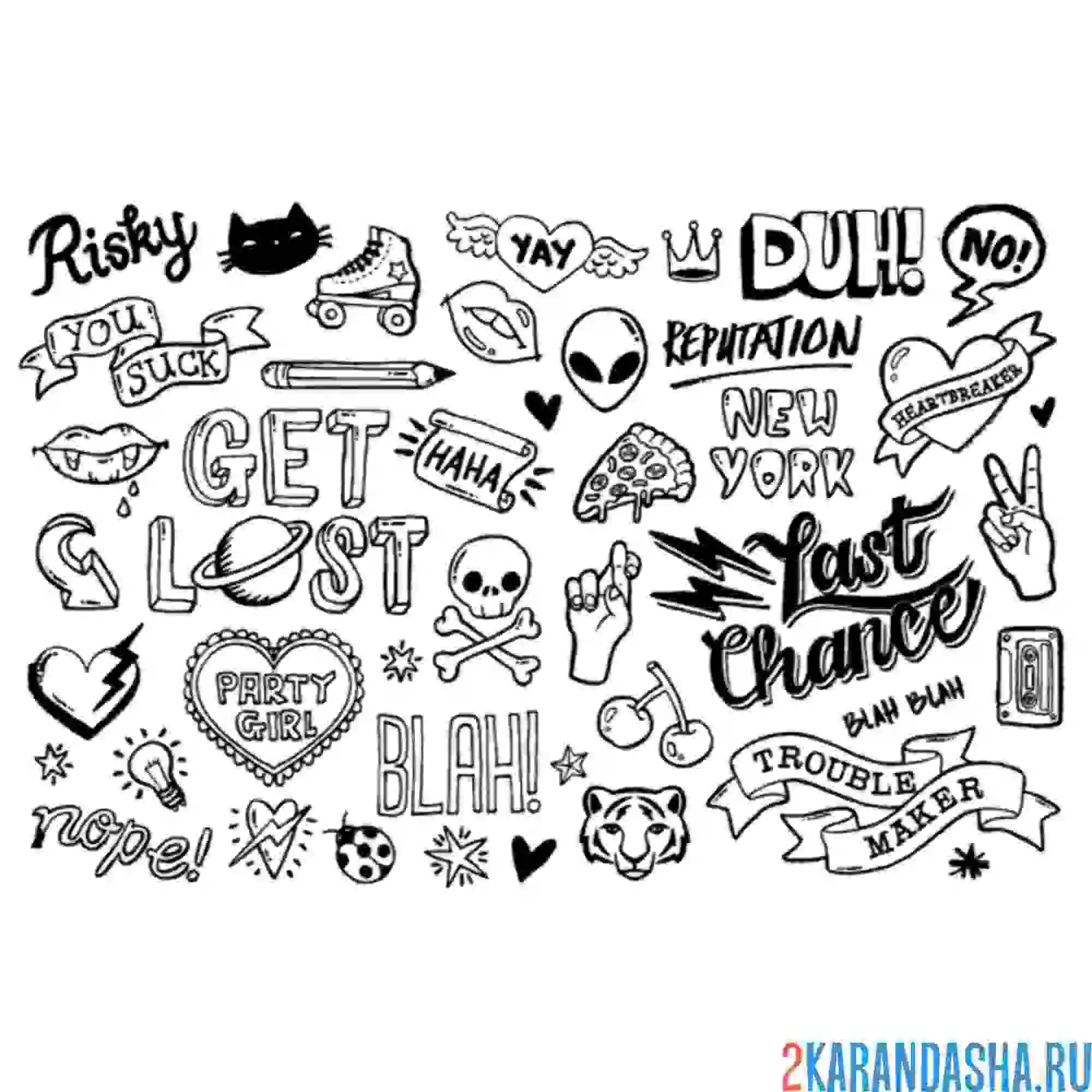 Раскраска наклейки опасность