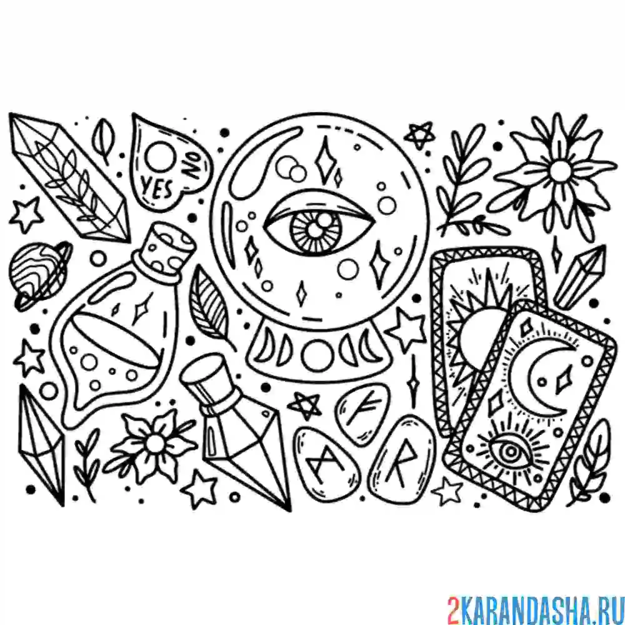 Раскраска наклейки гадание