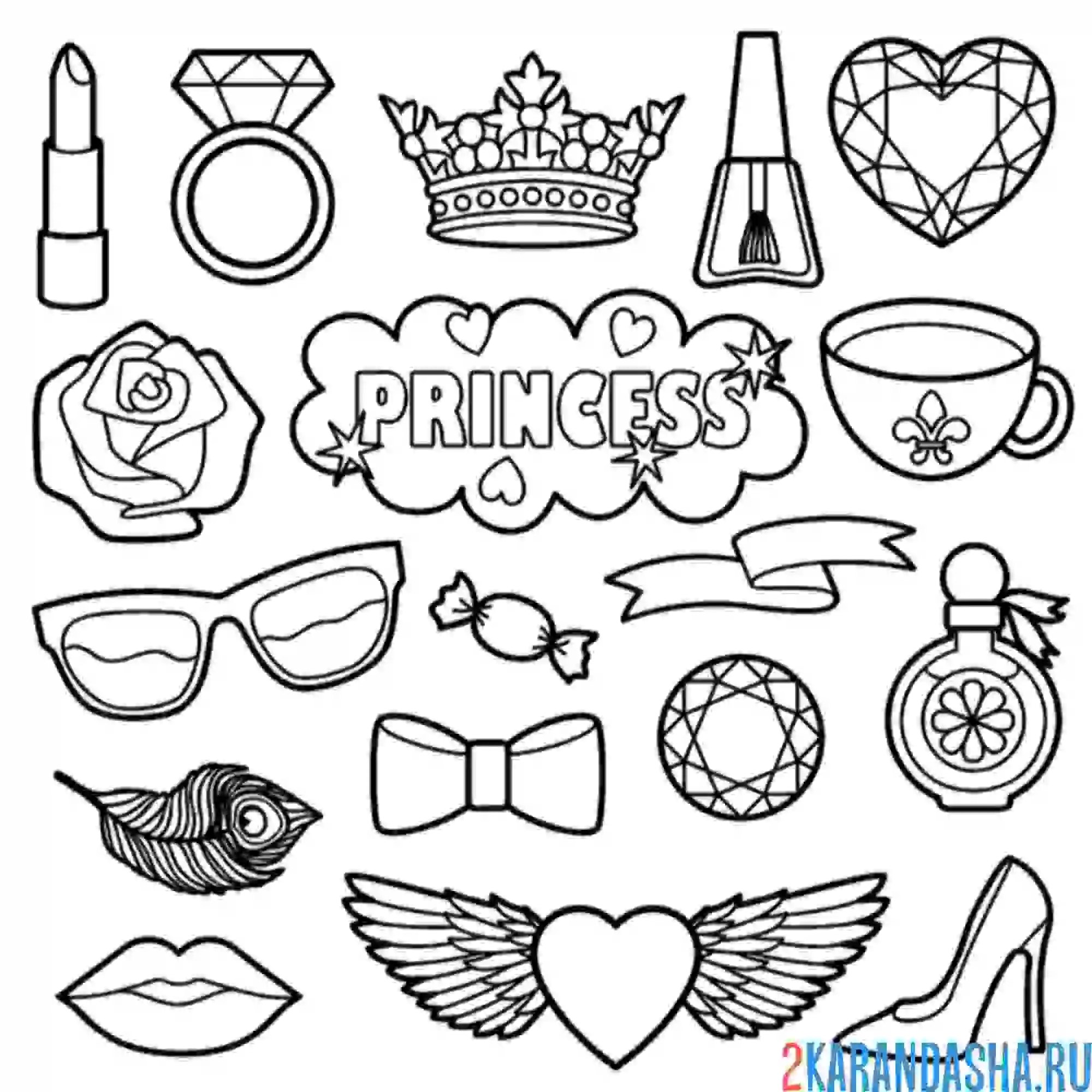 Раскраска наклейки макияж