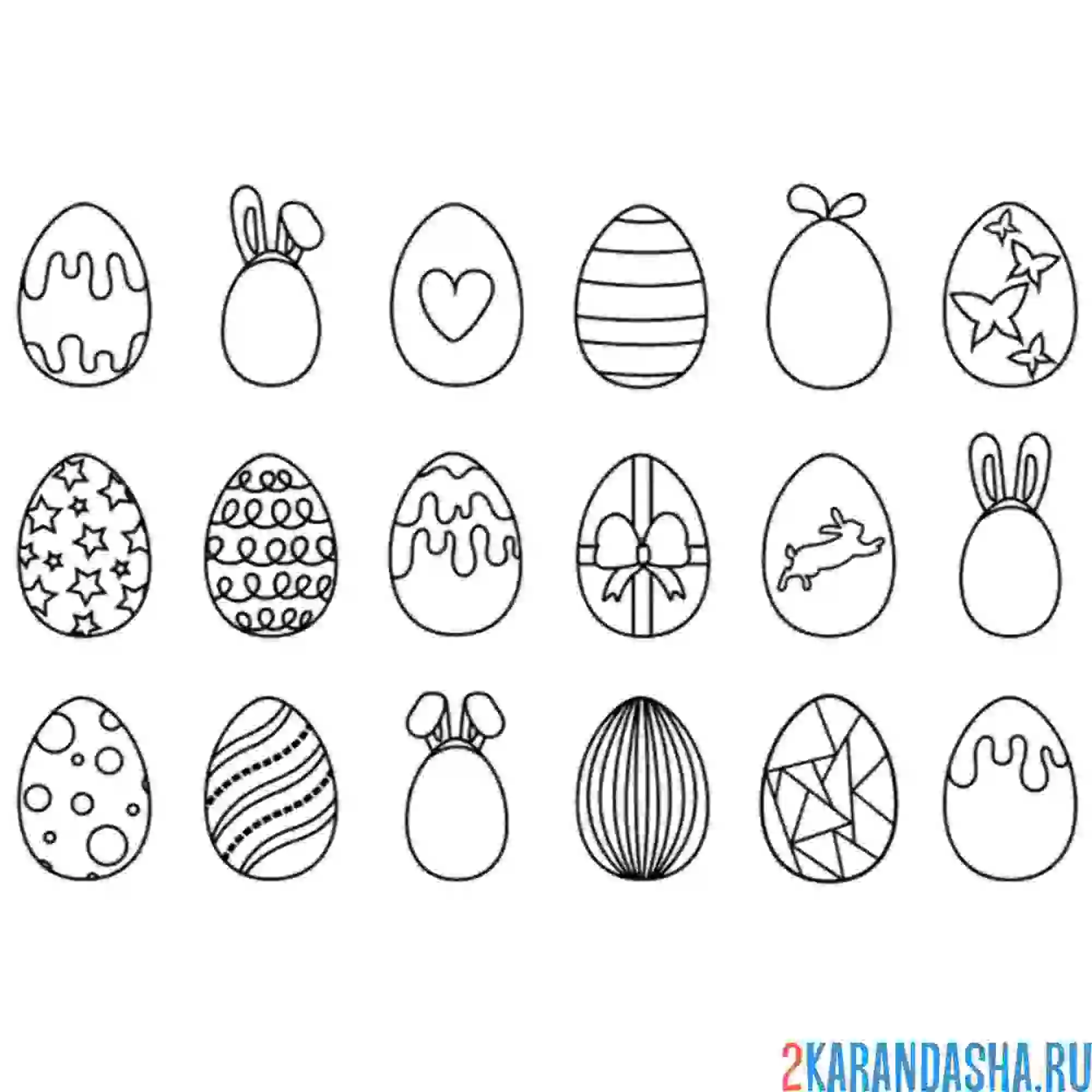 Раскраска пасхальные наклейки