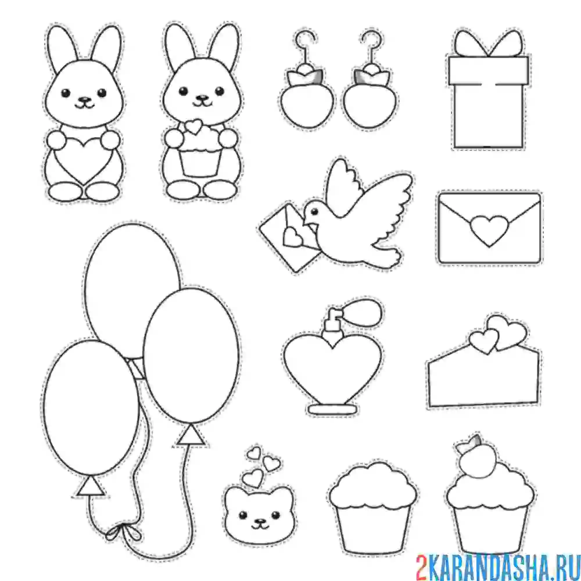 Раскраска наклейки весна любовь