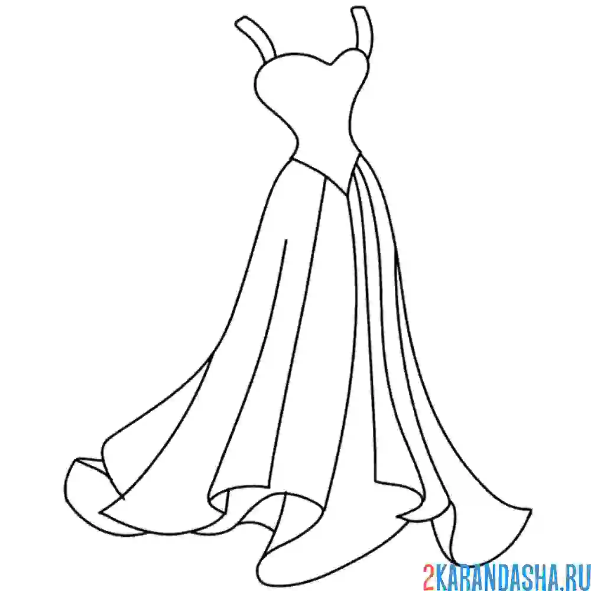Раскраска сарафан платье на лето