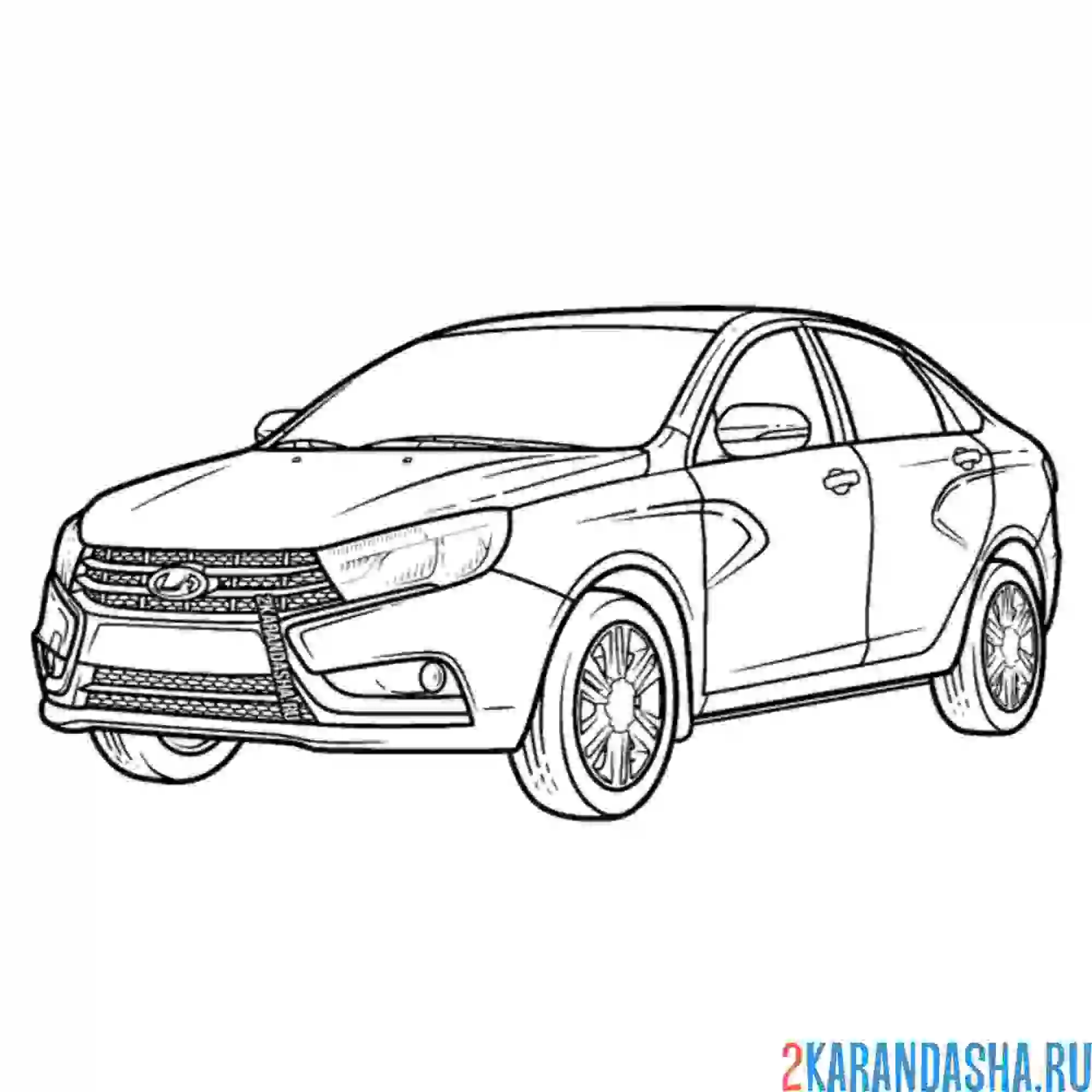 Раскраска новая lada vesta