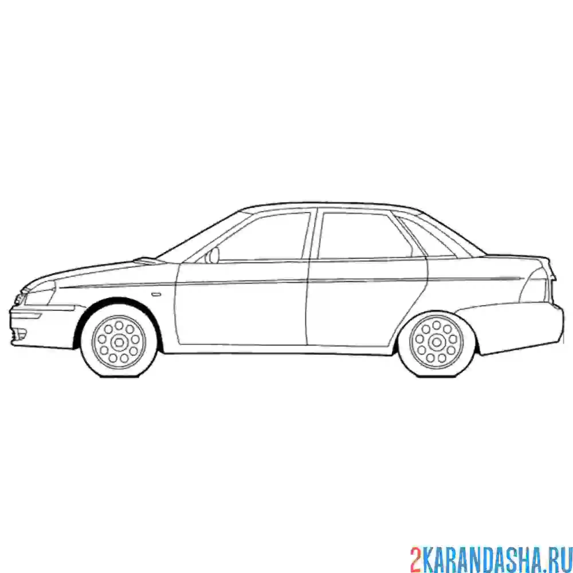 Раскраска лада приора сбоку