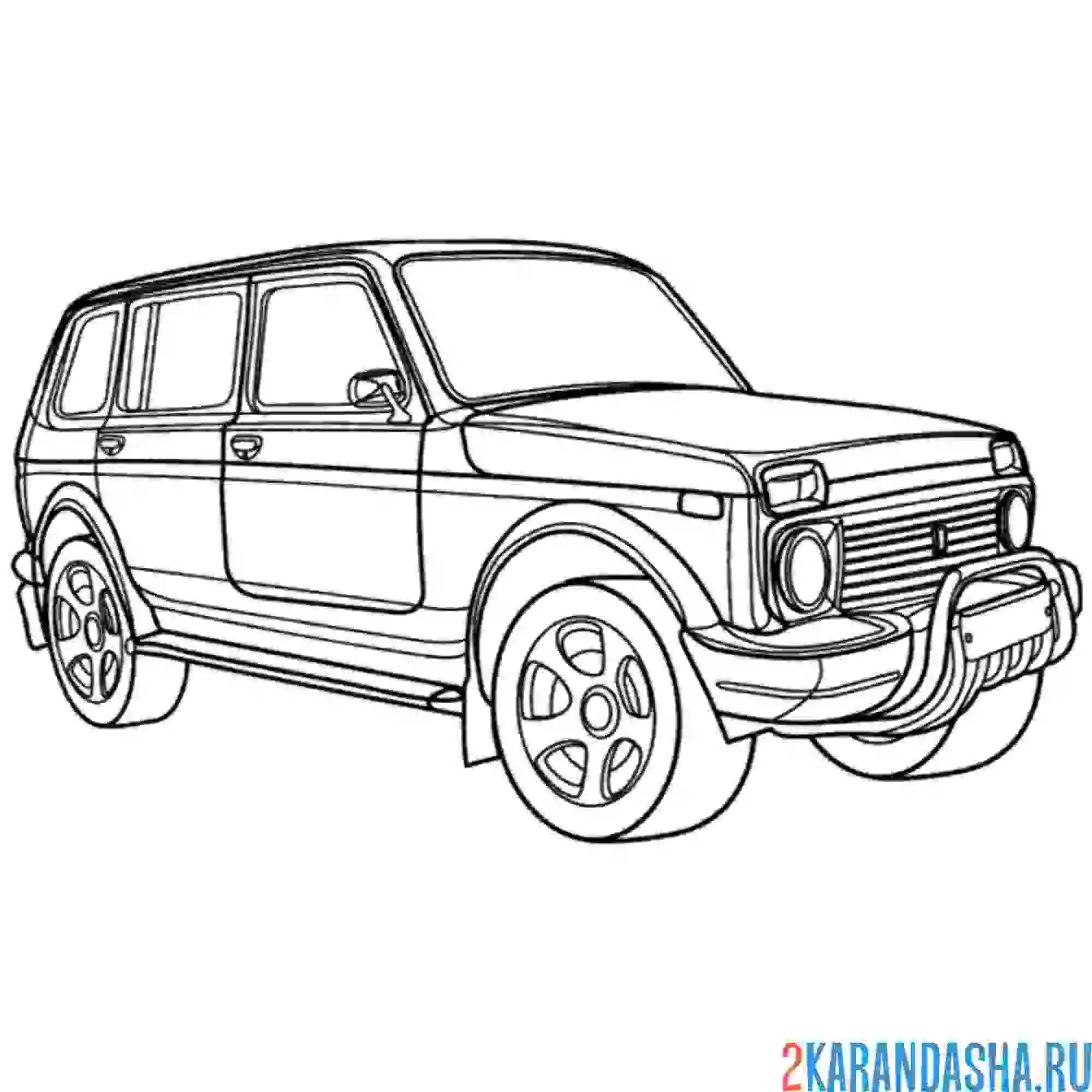 Раскраска нива ваз лада