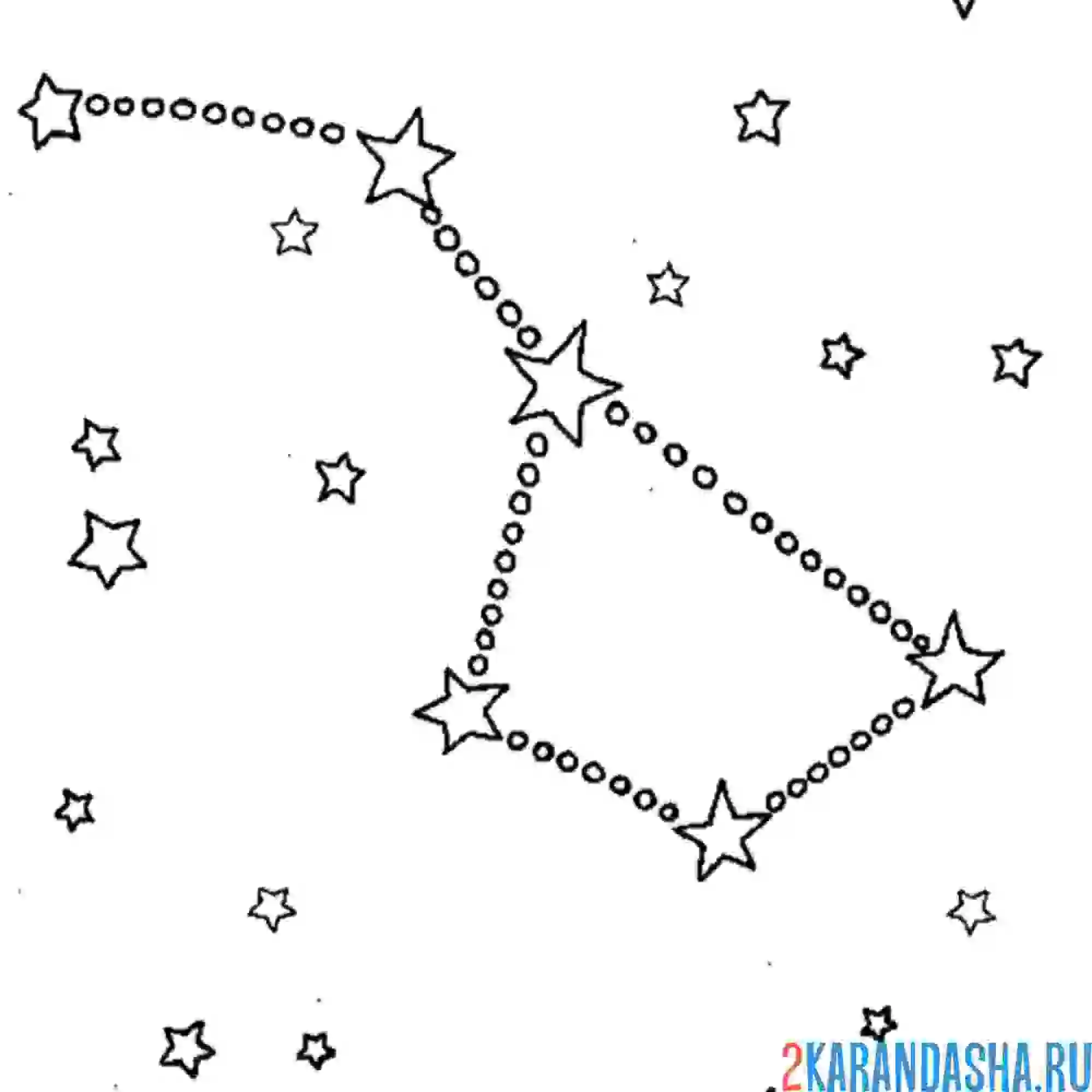 Раскраска ковш на небе