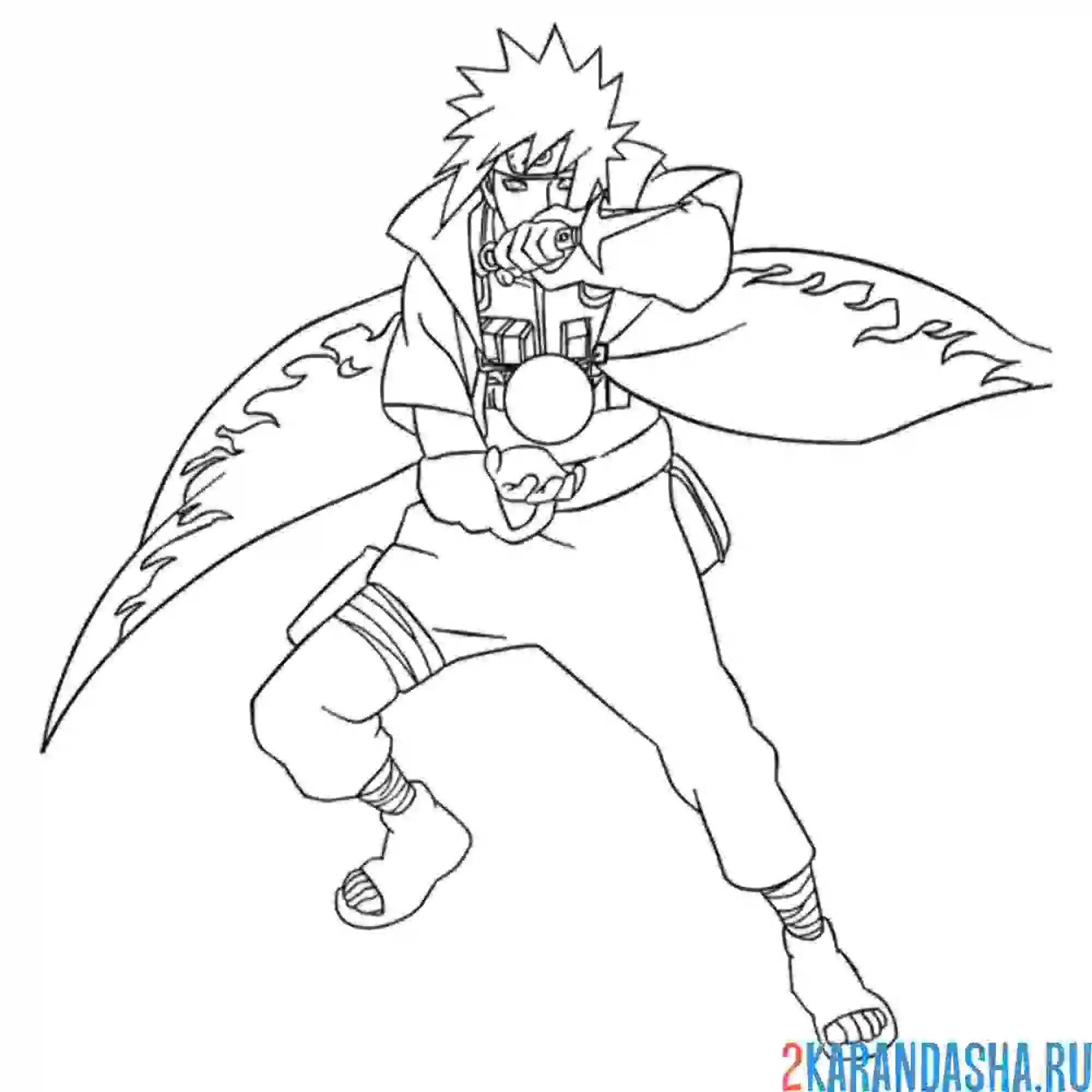 Раскраска какаши вступает в бой