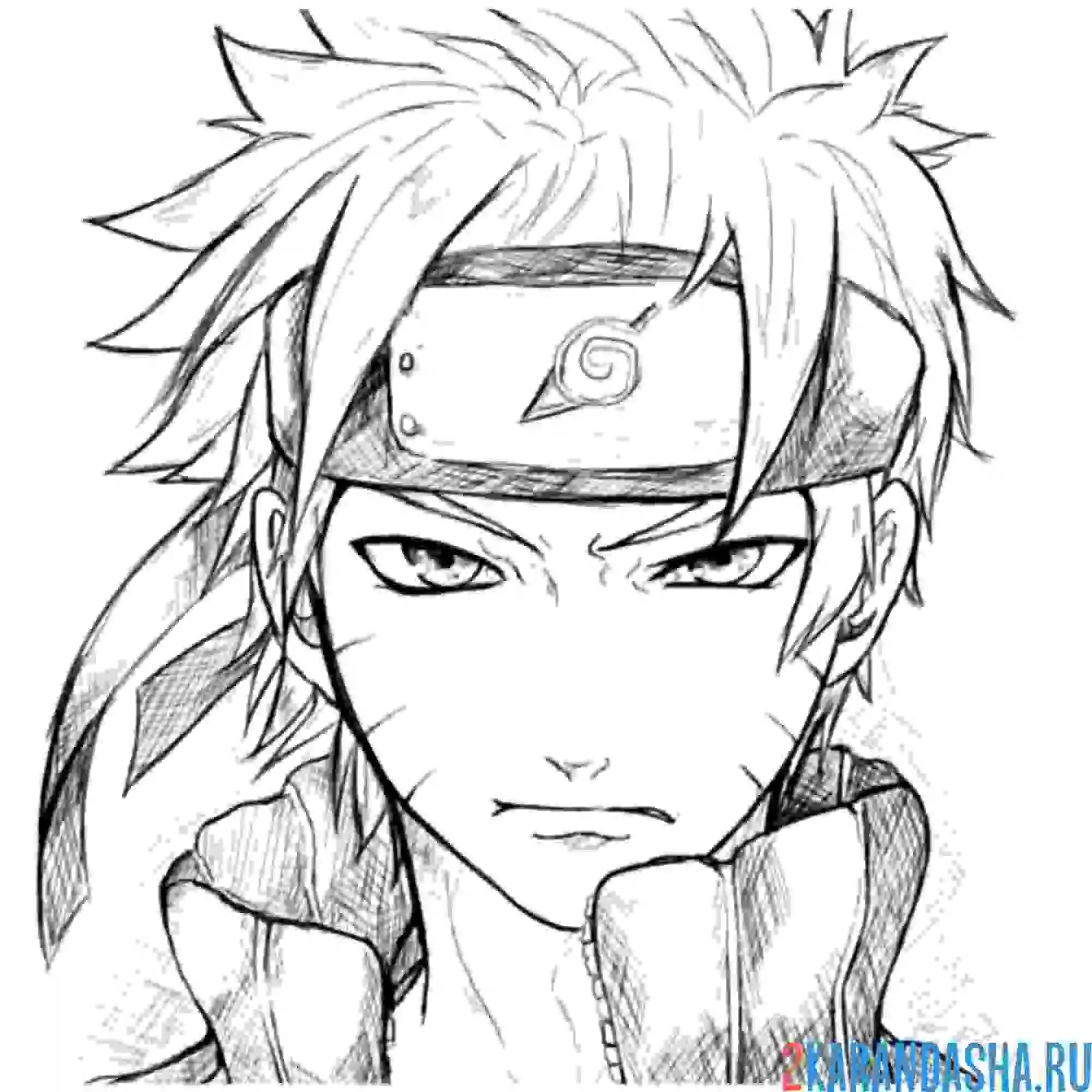 Раскраска наруто сосредоточился